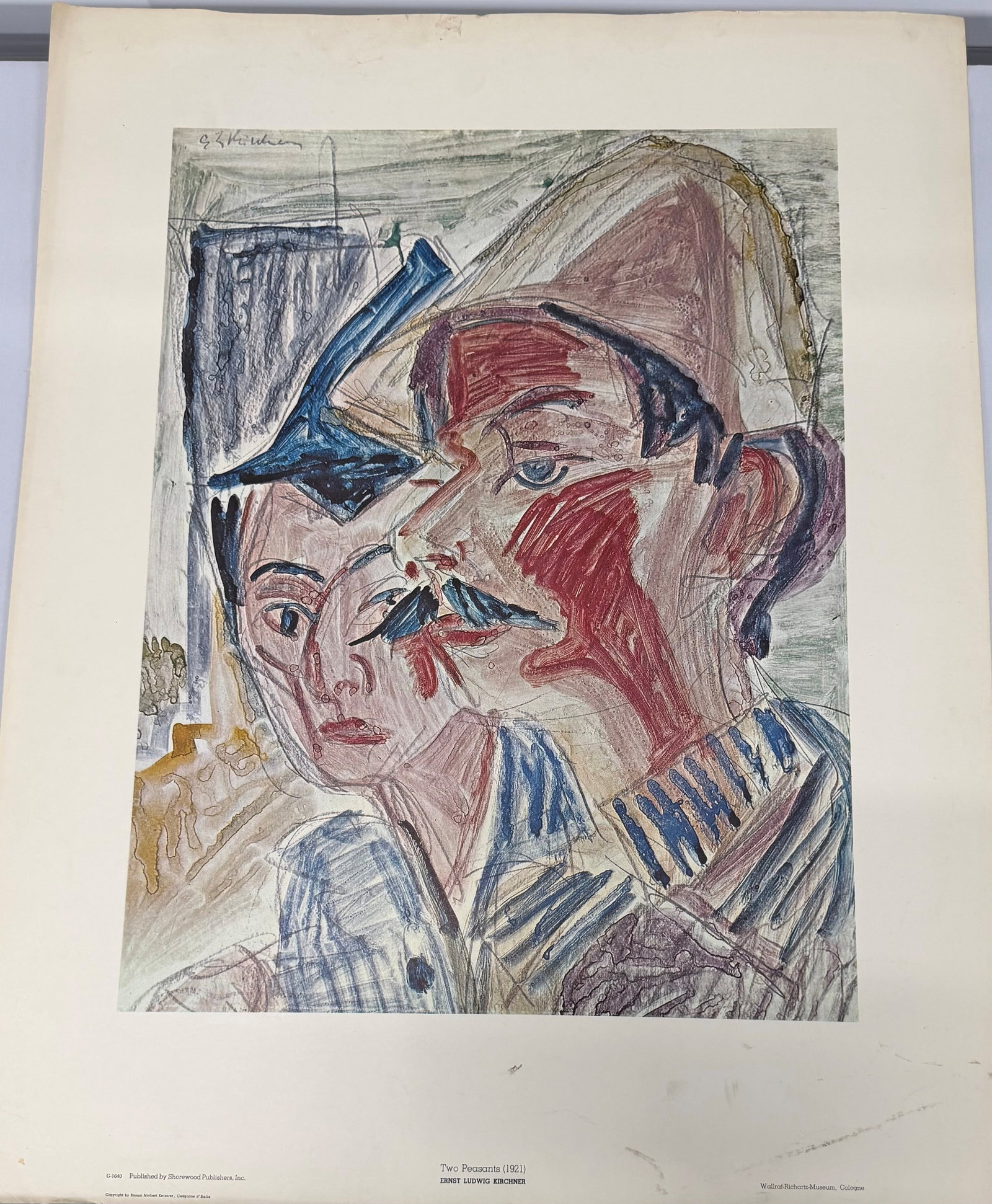 Ernst Ludwig Kirchner (German, 1880-1938) Expressionist Print, "Two Persons" (1921) - 3