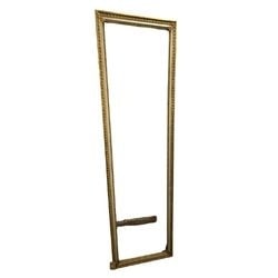 Large Giltwood and Gesso Architectural Mirror Frame: A substantial giltwood and gesso architectural mirror frame, likely Italian or French, dating to the late 19th or early 20th century. The frame features a classic rectangular form with an ornate