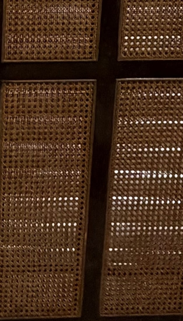 Three-Panel Wrought Iron and Cane Room Divider - 9