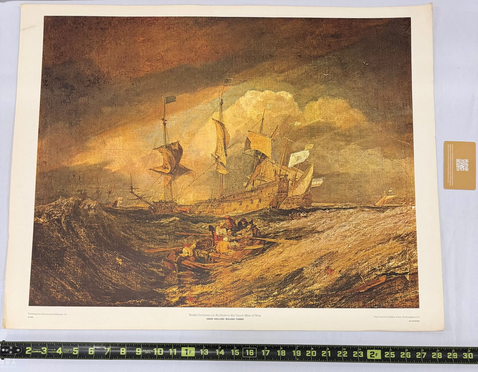 J.M.W. Turner Print, "Boats Carrying out Anchors to the Dutch Men of War" - 2