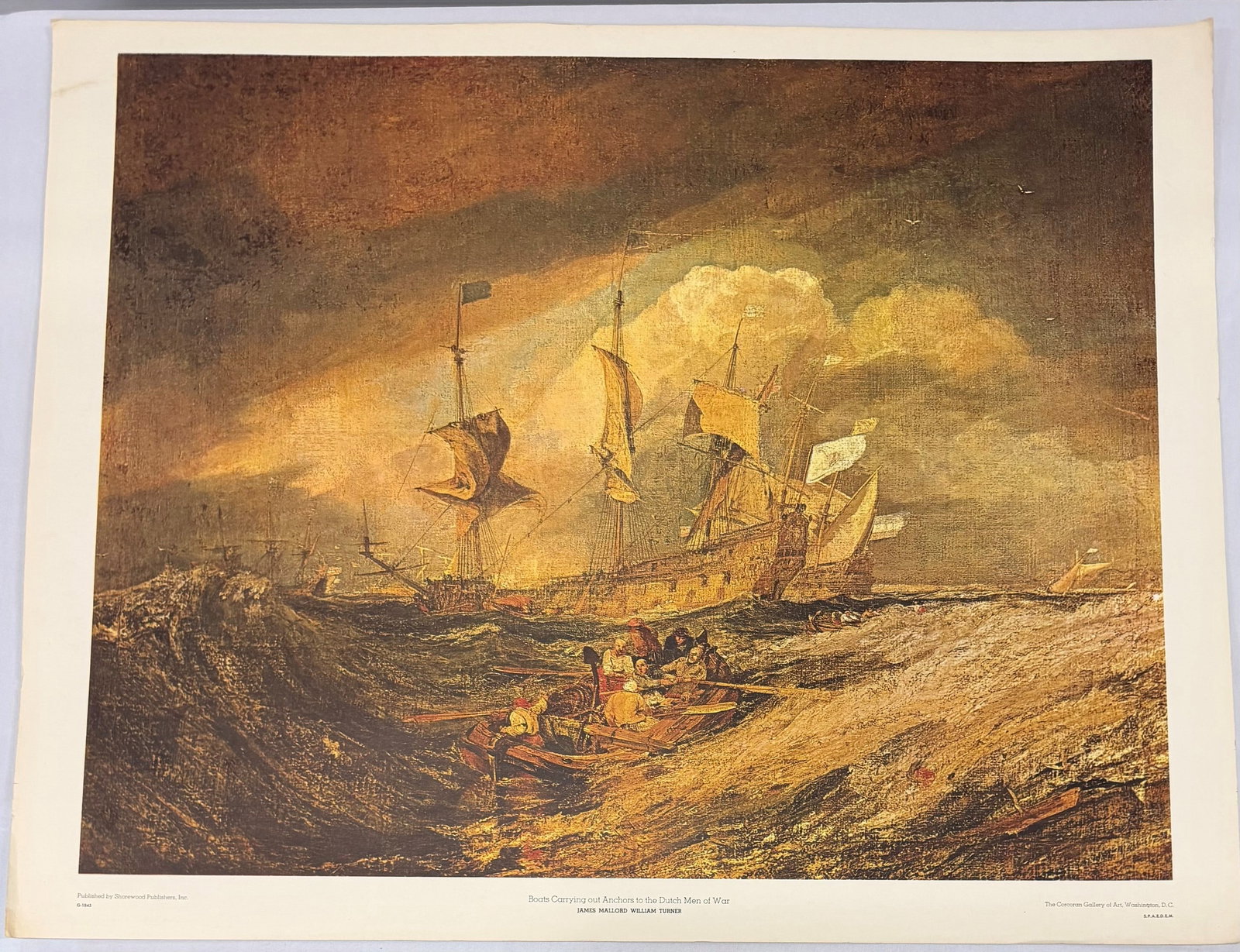 J.M.W. Turner Print, "Boats Carrying out Anchors to the Dutch Men of War" - 3