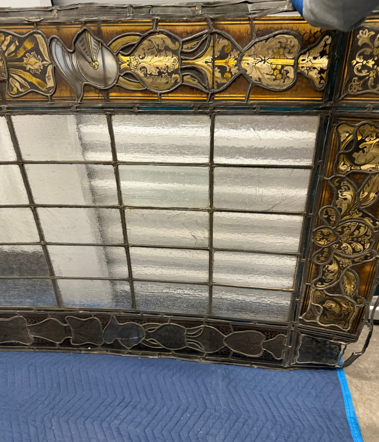 Large Neo-Gothic Stained Glass Window Panel - 2