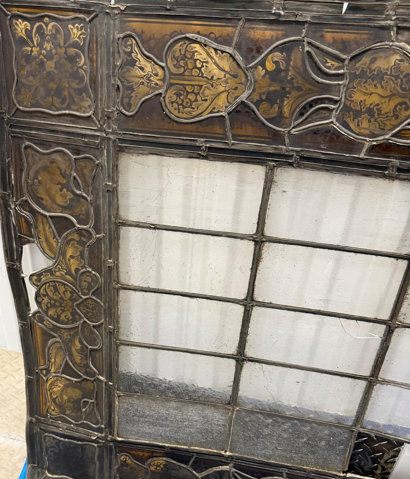 Large Neo-Gothic Stained Glass Window Panel - 3