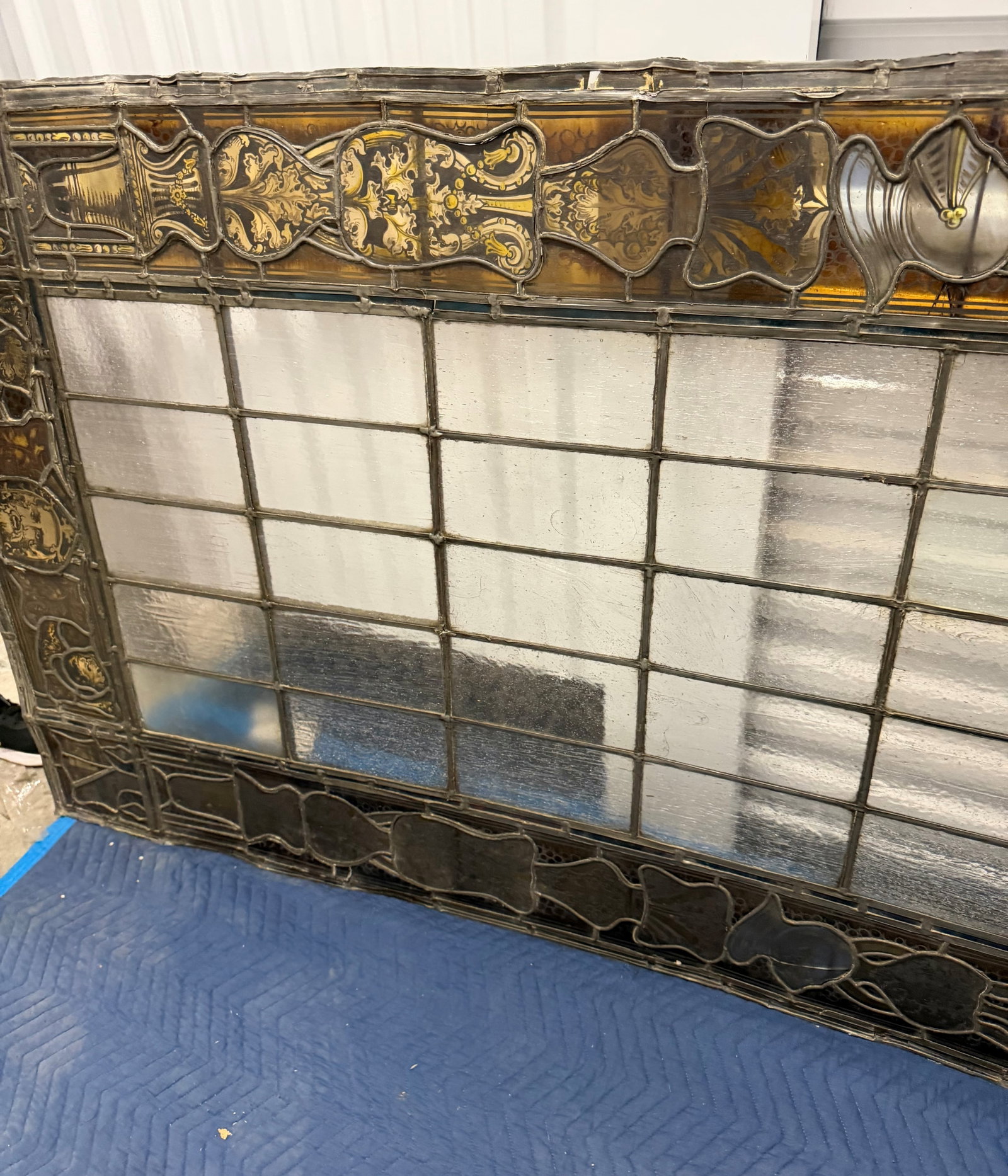 Large Neo-Gothic Stained Glass Window Panel - 4