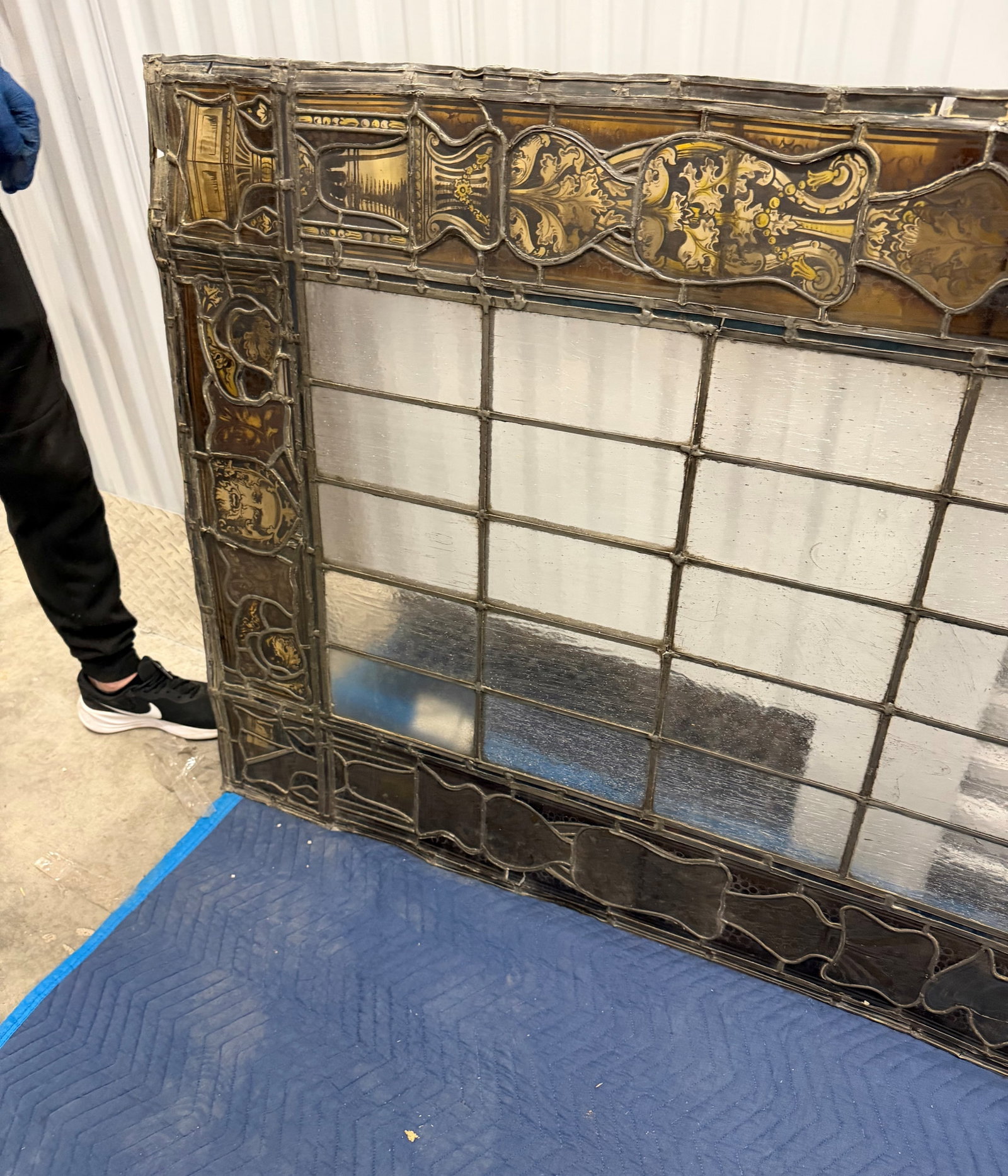 Large Neo-Gothic Stained Glass Window Panel - 5