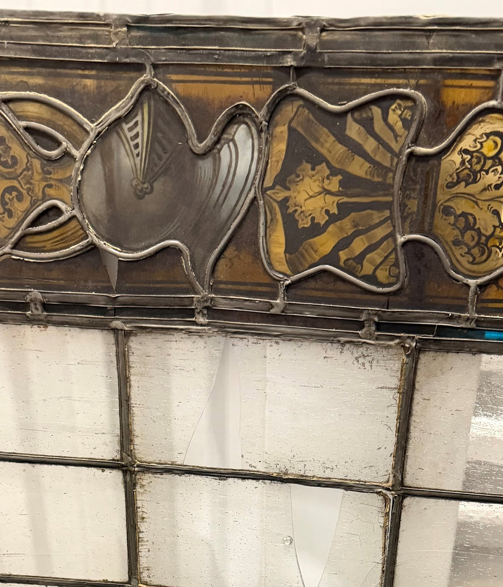 Large Neo-Gothic Stained Glass Window Panel - 6