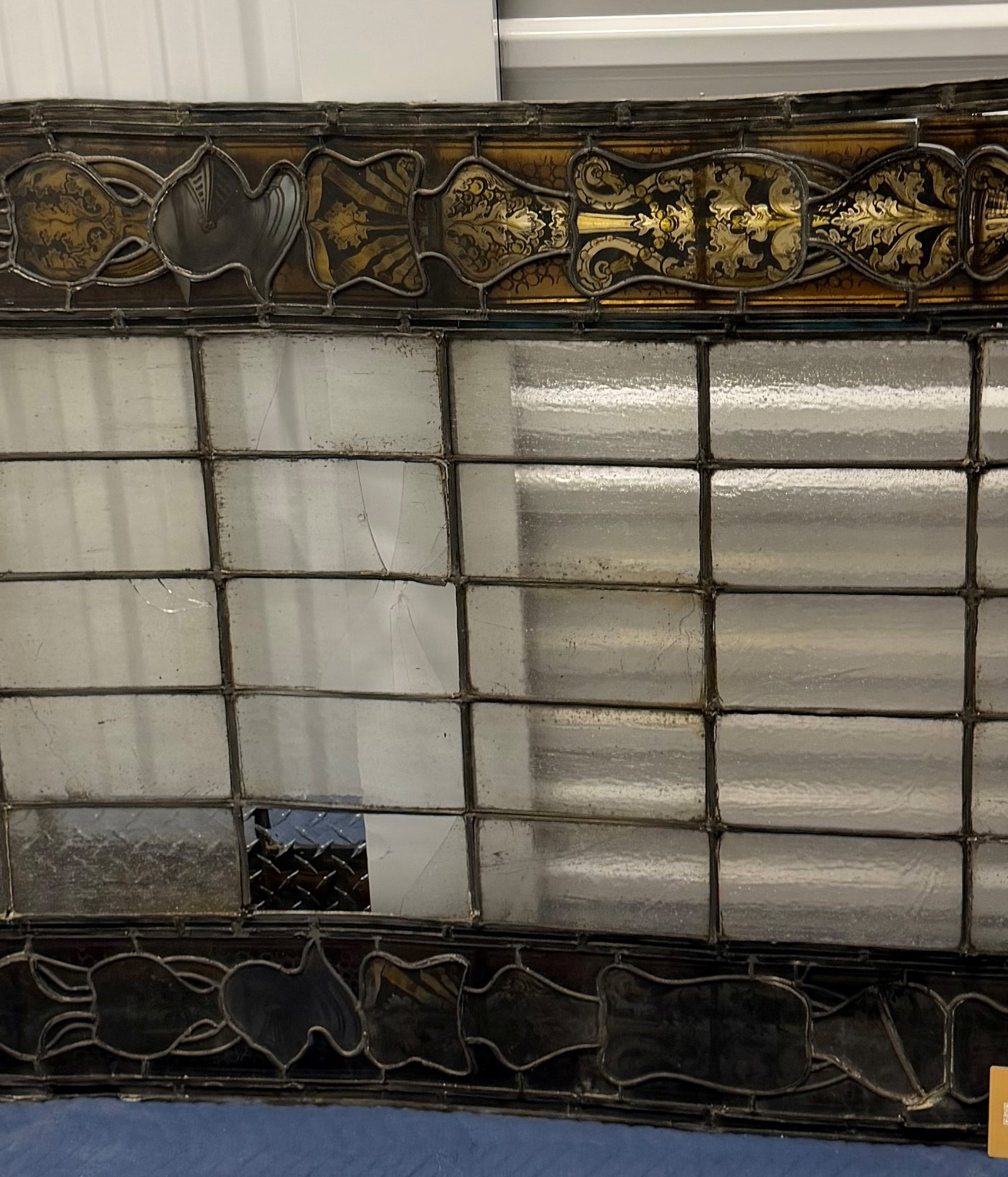 Large Neo-Gothic Stained Glass Window Panel - 7