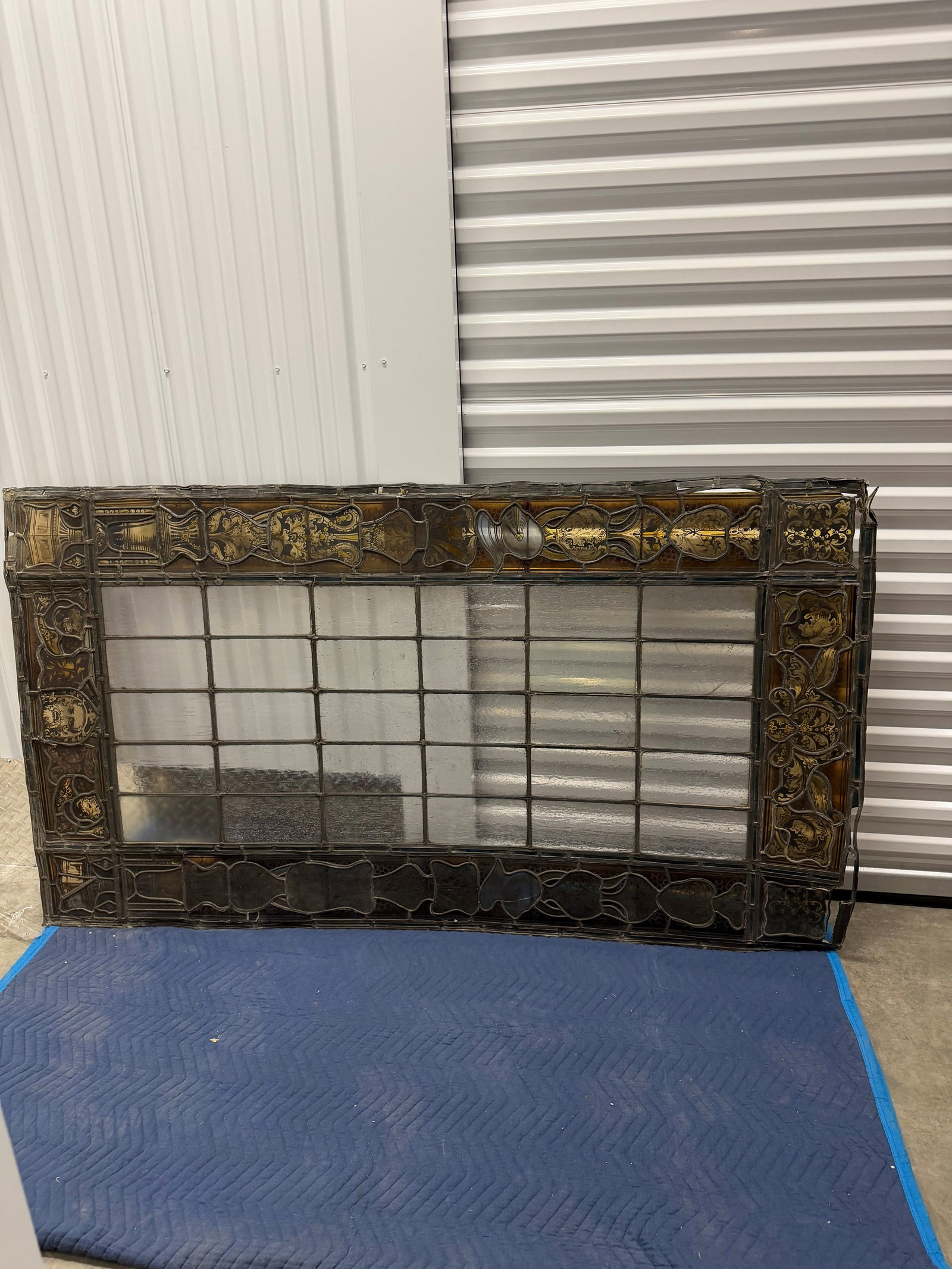 Renaissance Revival Stained and Leaded Glass Window Panel - 2
