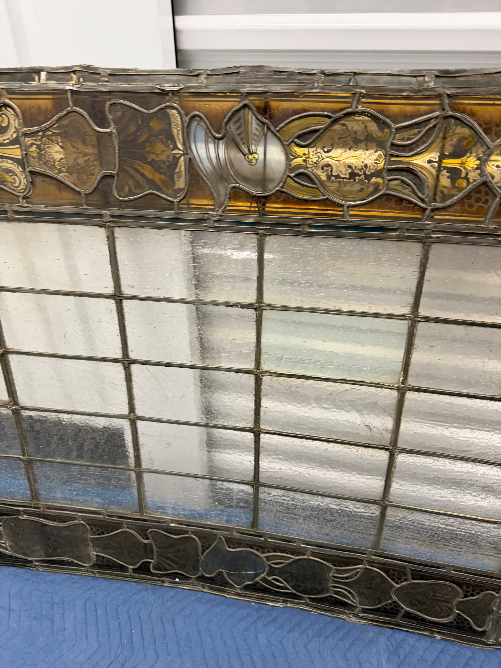 Renaissance Revival Stained and Leaded Glass Window Panel - 3