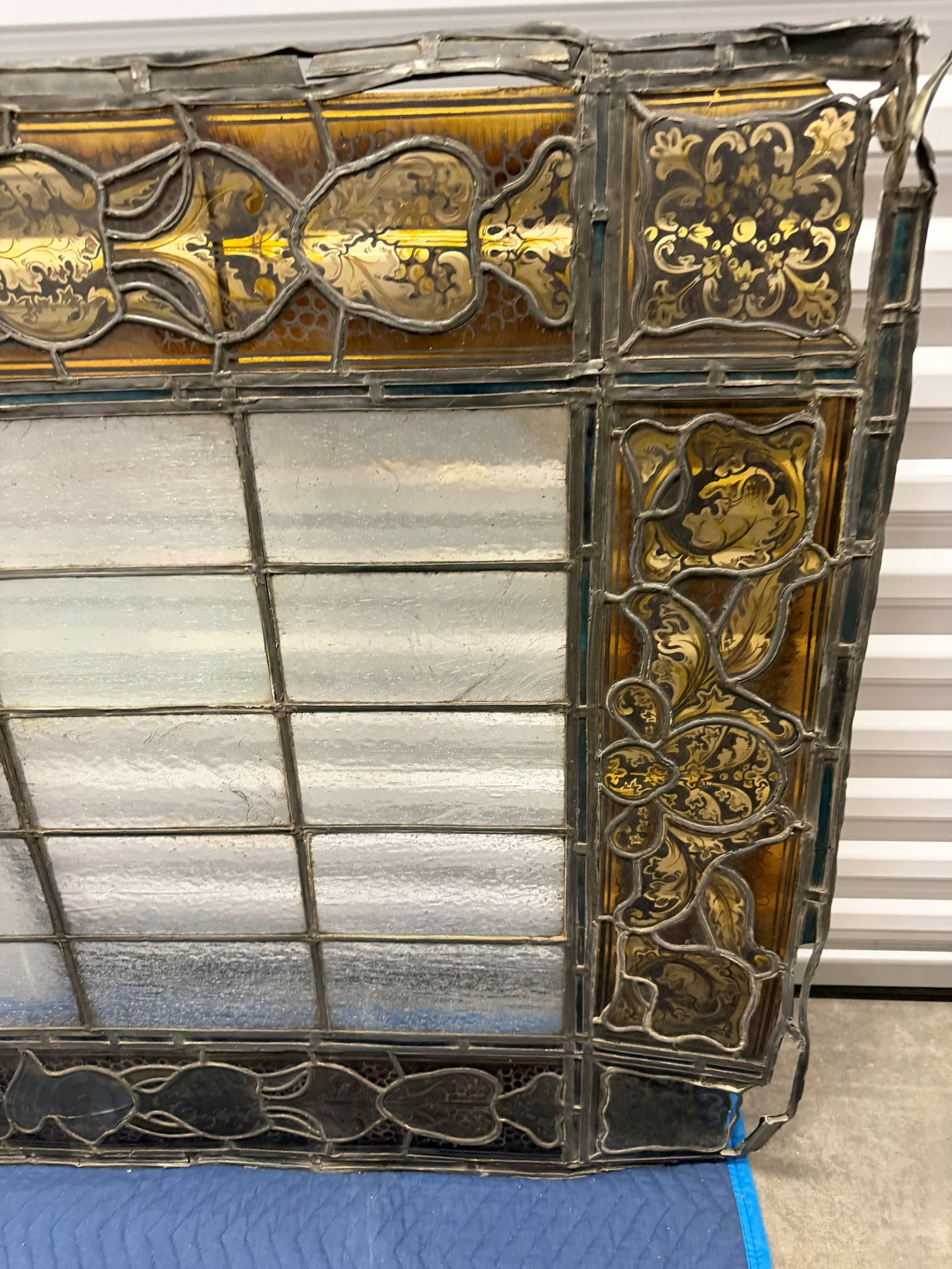 Renaissance Revival Stained and Leaded Glass Window Panel - 4