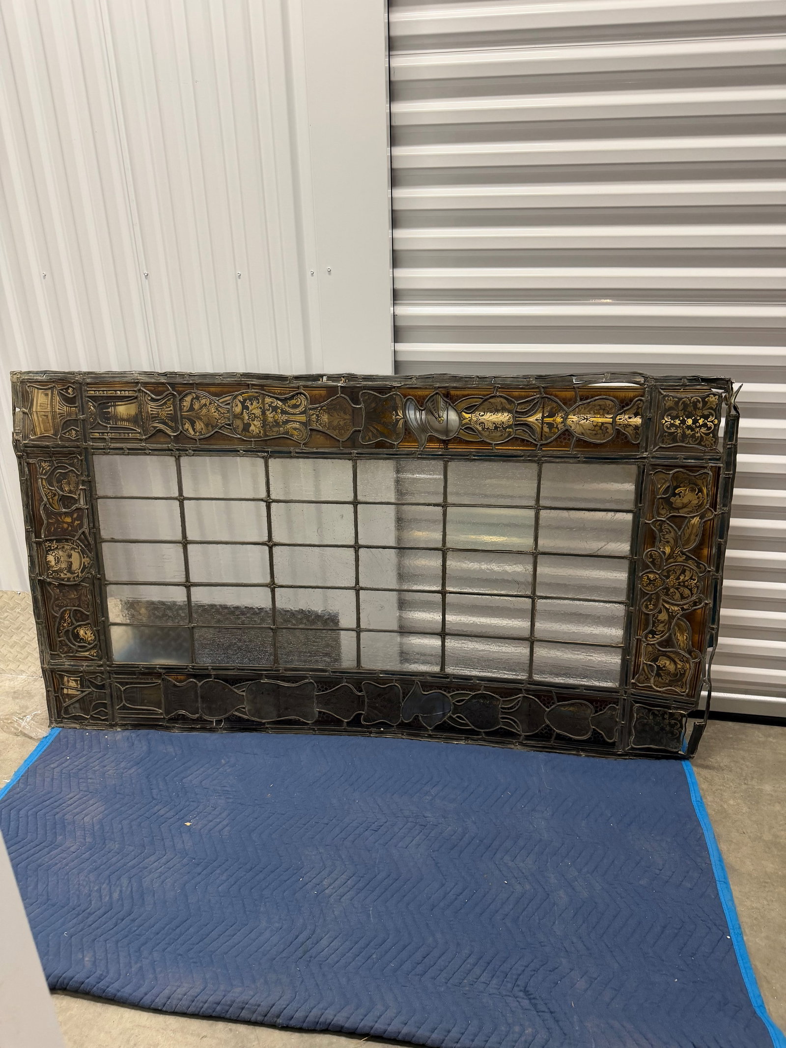 Renaissance Revival Stained and Leaded Glass Window Panel - 5