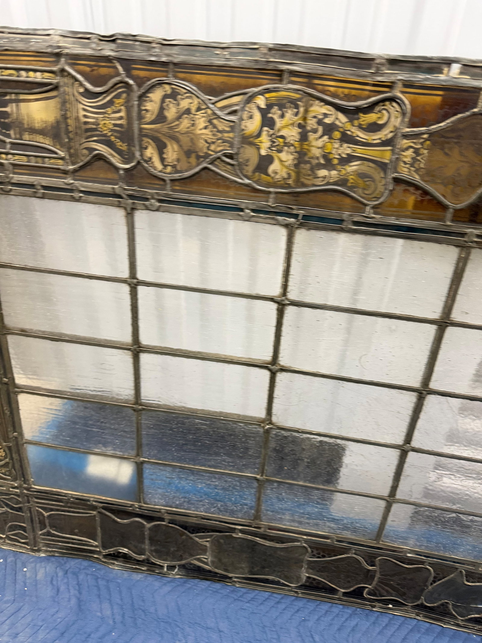 Renaissance Revival Stained and Leaded Glass Window Panel - 6