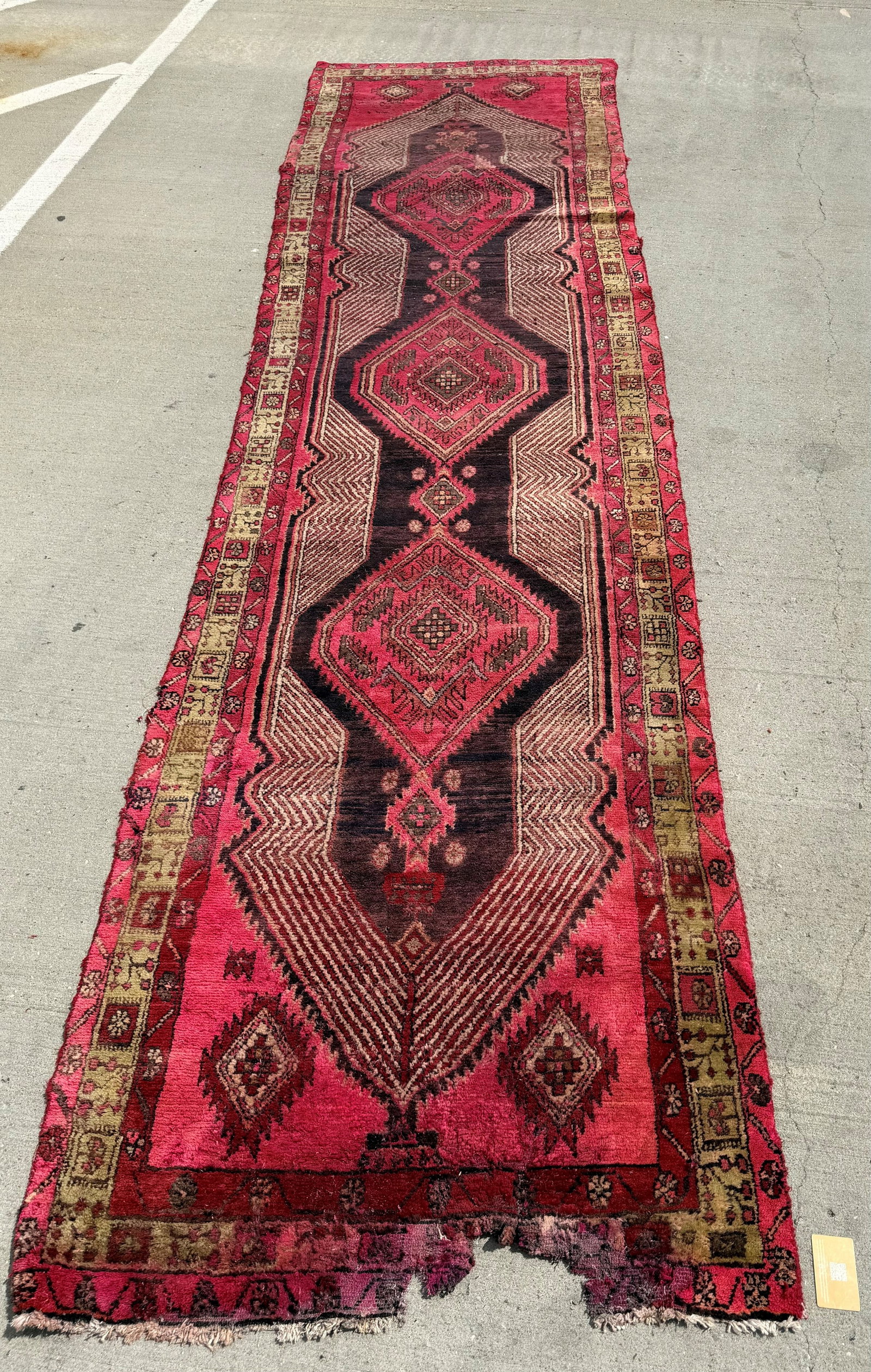 Hand-Knotted 100% Wool Persian Tribal Runner Rug - 2