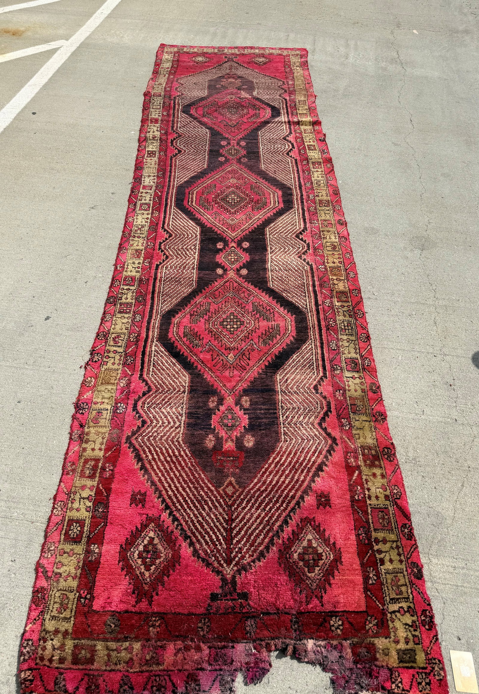 Hand-Knotted 100% Wool Persian Tribal Runner Rug - 3