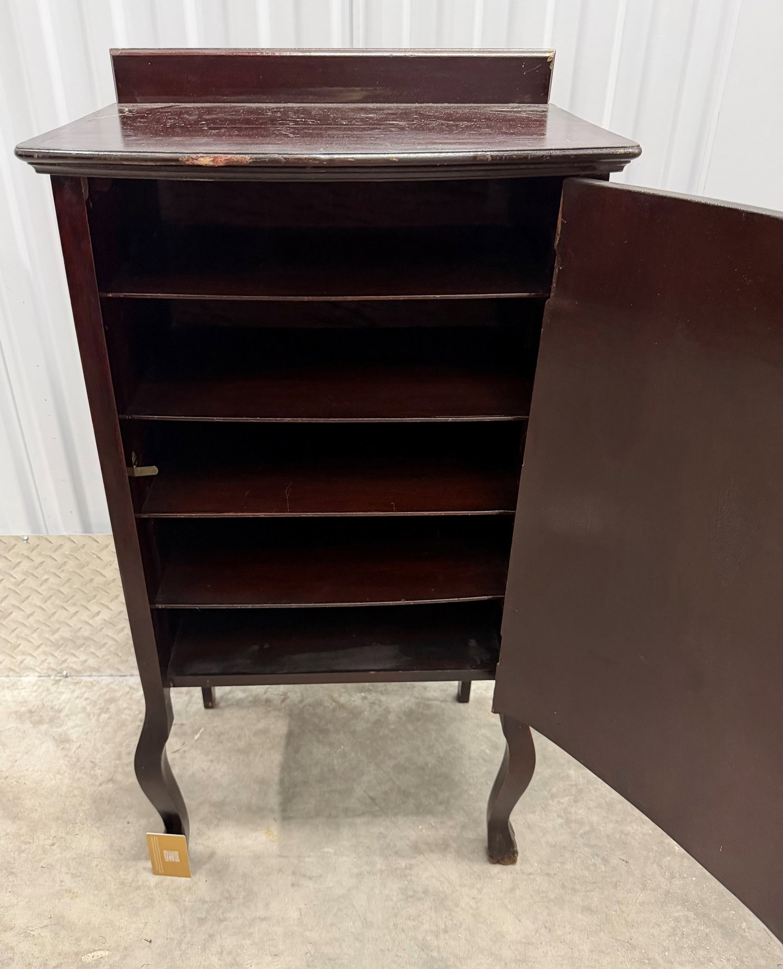 Musical Motif Mahogany Finish Record Cabinet - 8