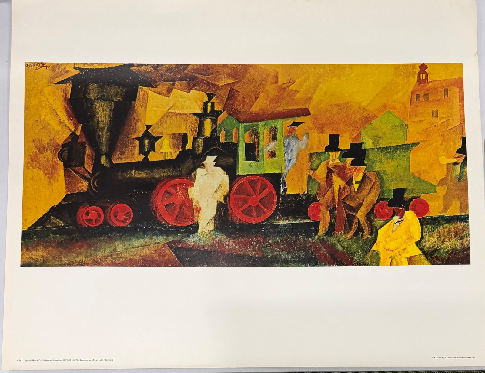 Lyonel Feininger, Old Locomotive (Altbau), 1913, Color Lithograph - 3