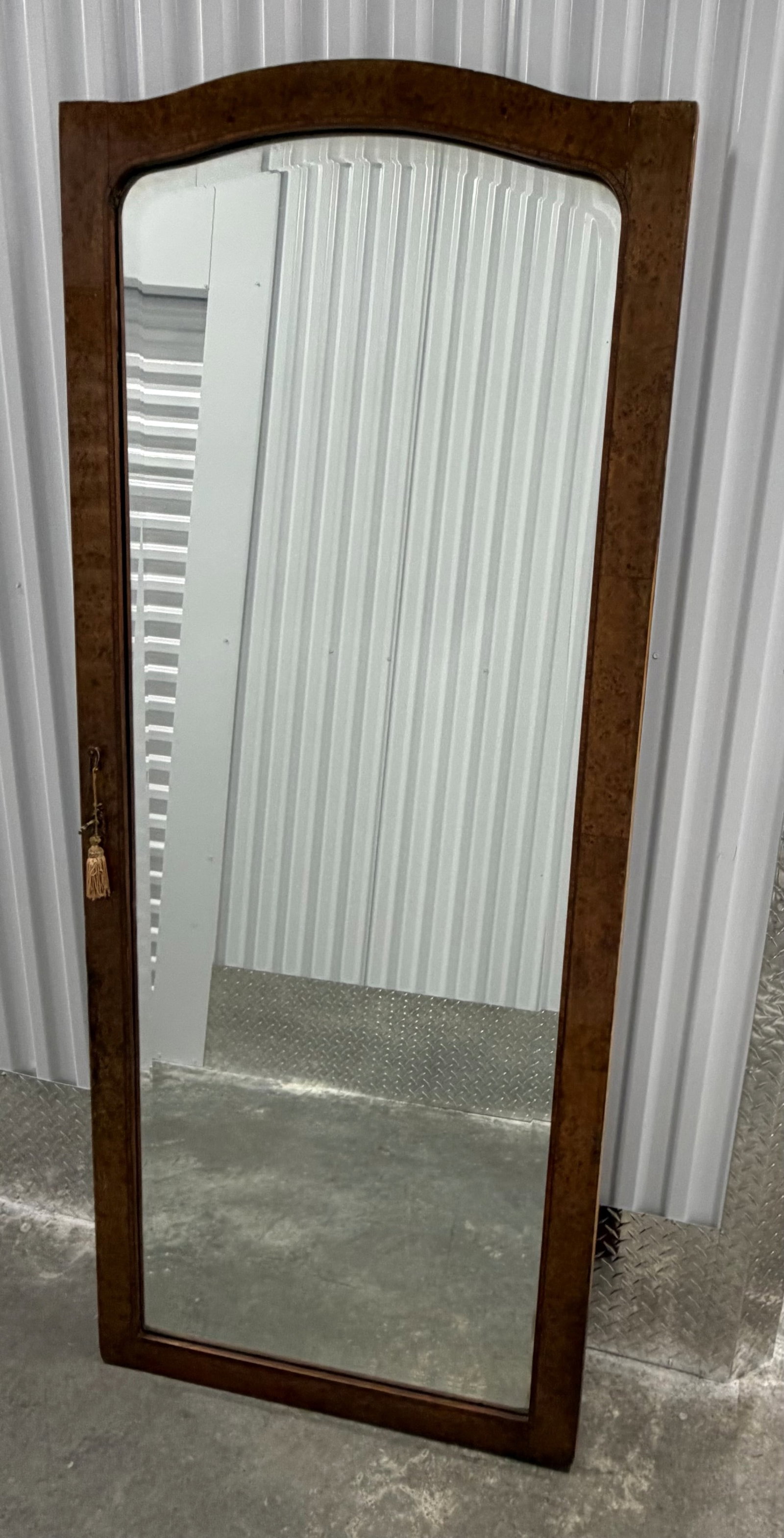 Carved Wood Arched Top Wall Mirror - 2