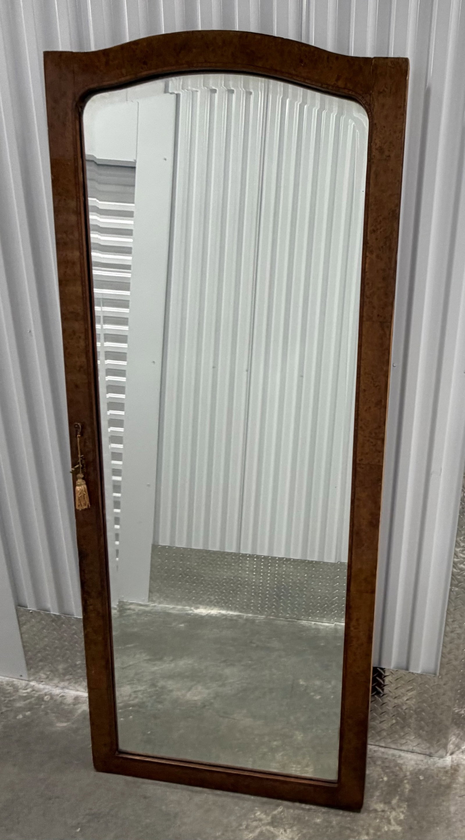 Carved Wood Arched Top Wall Mirror - 5
