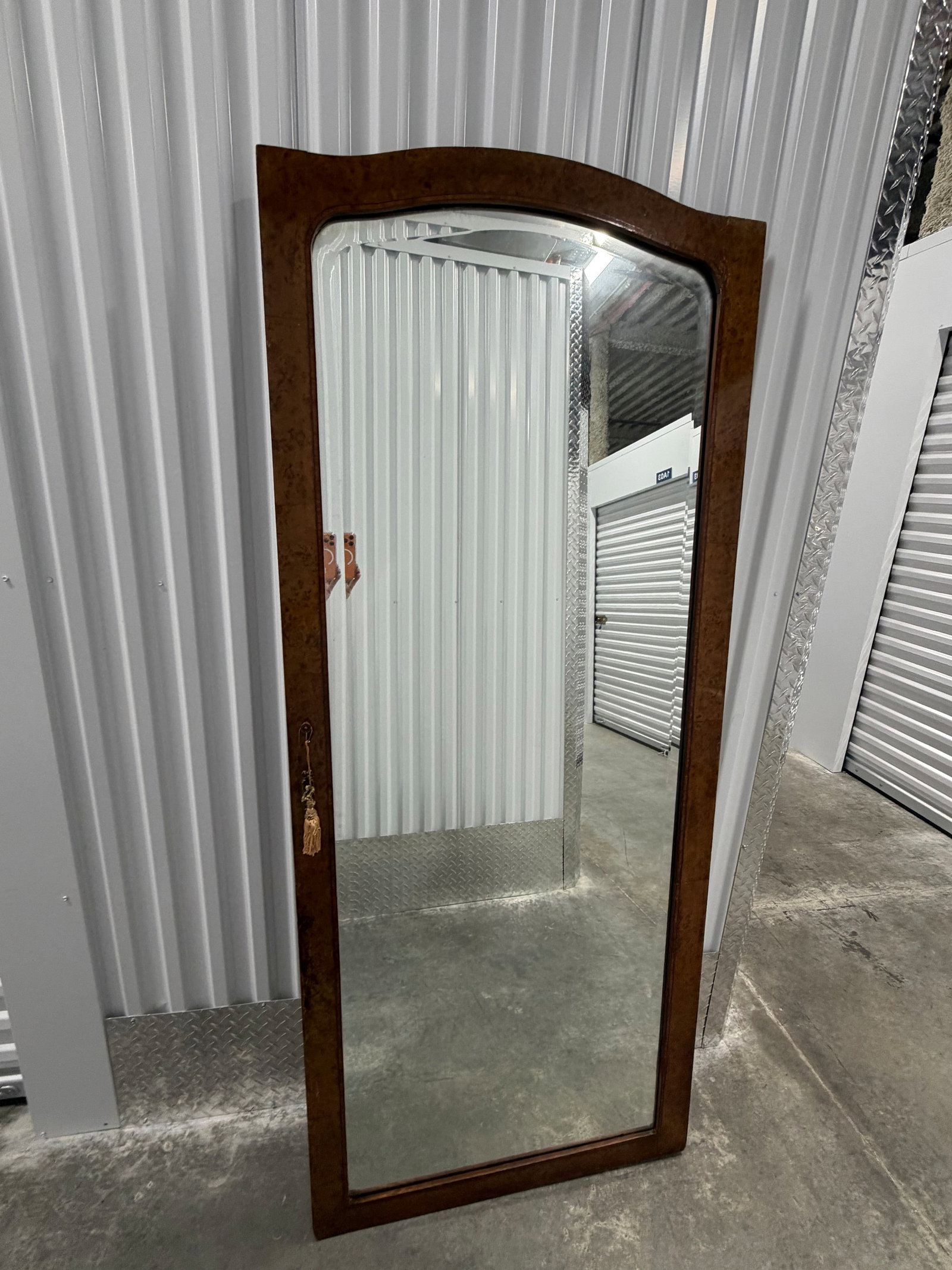 Carved Wood Arched Top Wall Mirror - 6