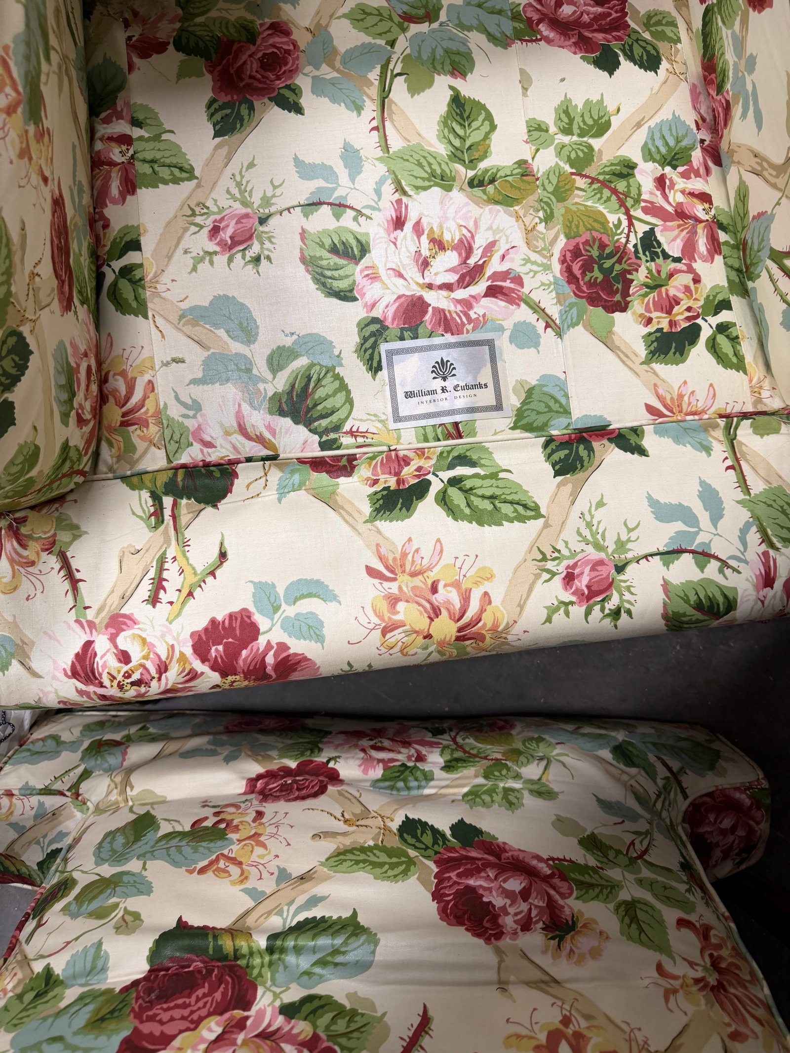 Pair of William & Collins Floral Upholstered Swivel Armchairs - 3