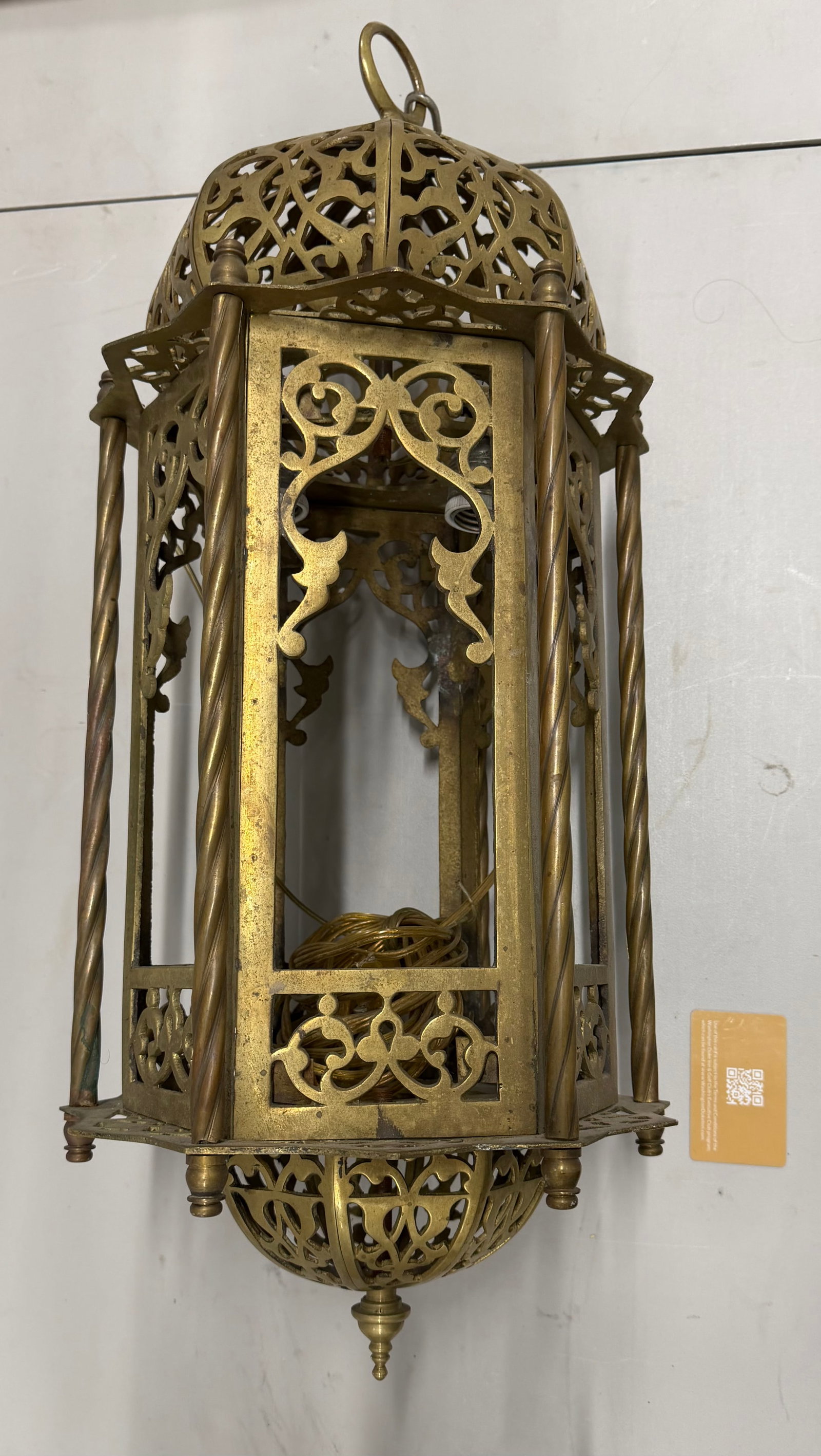 Moroccan Style Brass Hanging Lantern - 2