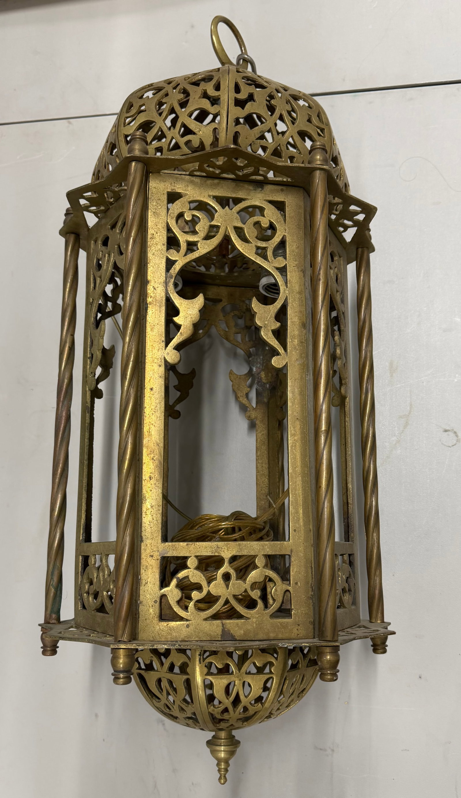 Moroccan Style Brass Hanging Lantern - 3