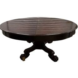 Regency Style Mahogany Pedestal Dining Table, 20th Century (1 of 1)