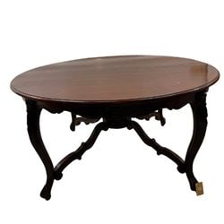 Carved Mahogany Round Center Table (1 of 4)