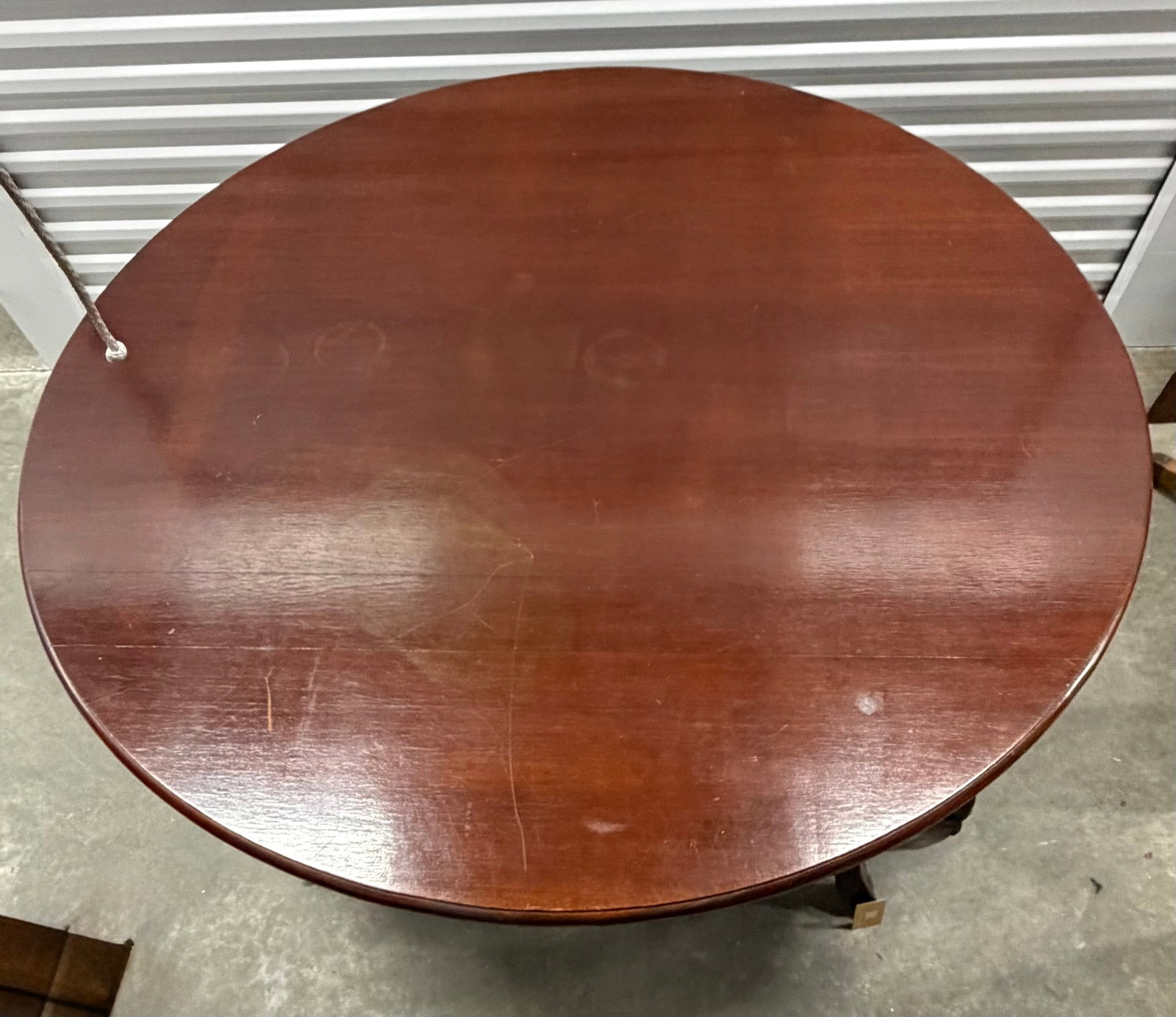Carved Mahogany Round Center Table - 4