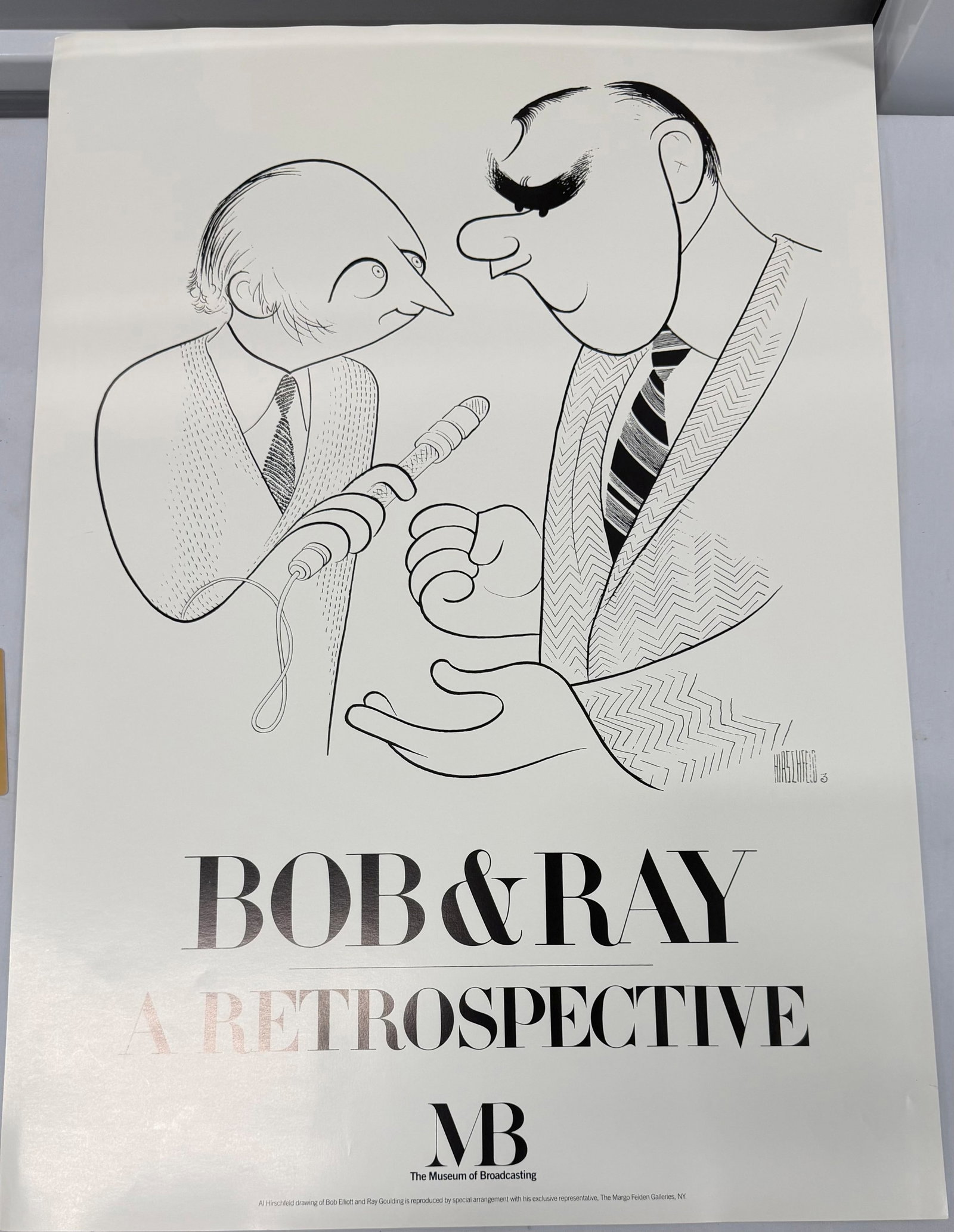 Al Hirschfeld "Bob & Ray: A Retrospective" Poster, Circa 1990s - 2