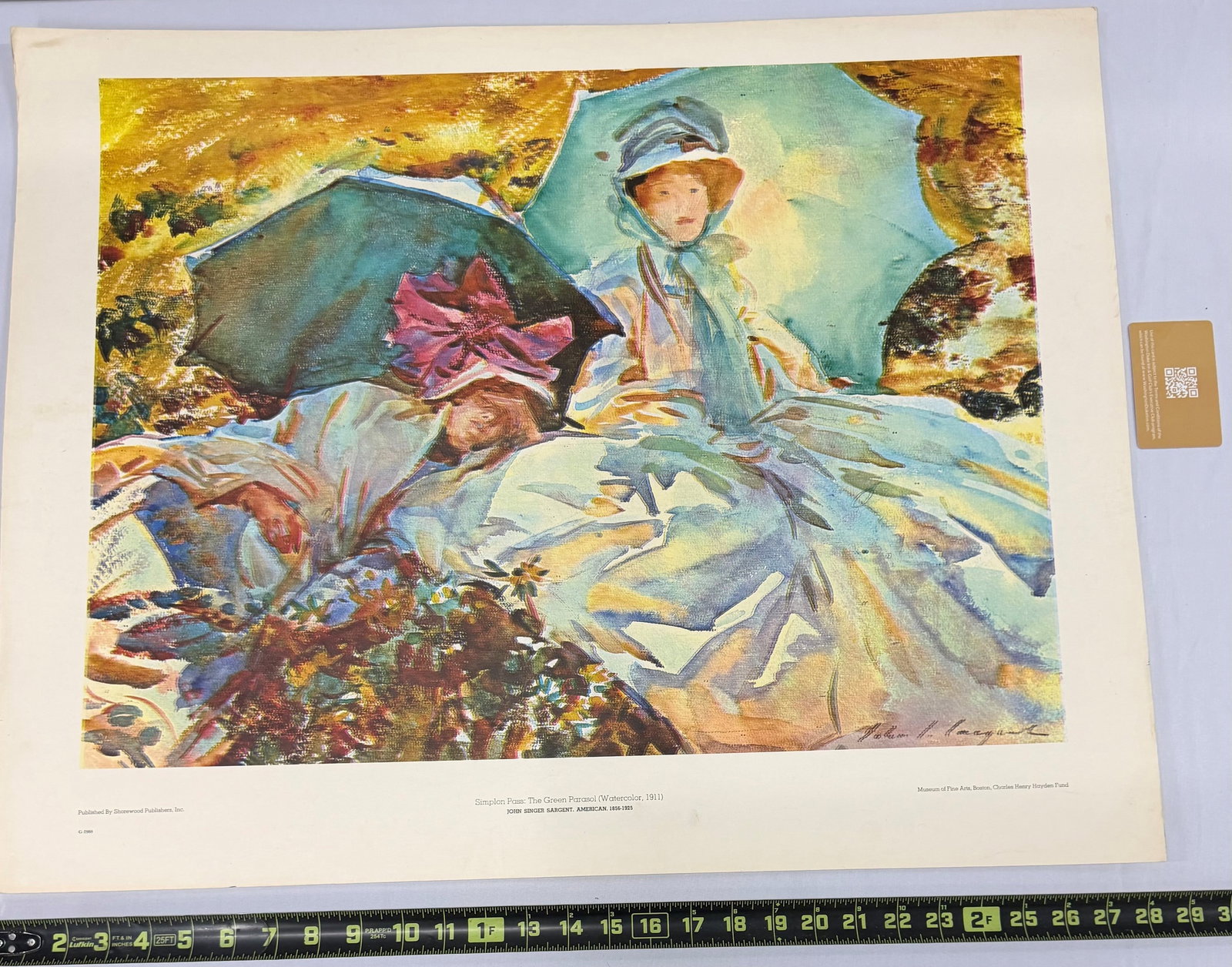 John Singer Sargent Watercolor Print, "Simplon Pass: The Green Parasol" - 3