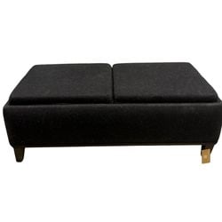 Contemporary Black Upholstered Storage Ottoman / Bench (1 of 1)