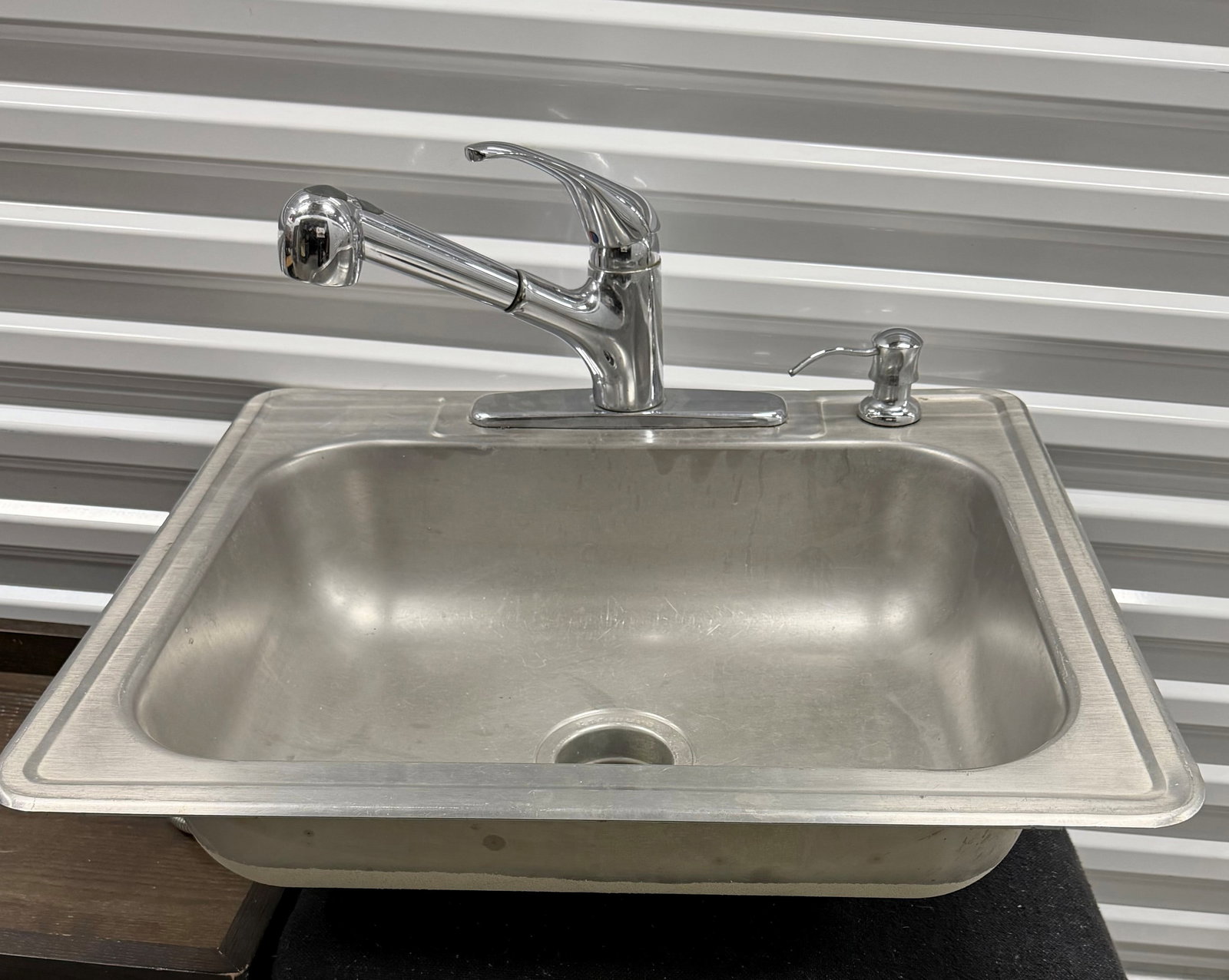 Stainless Steel Drop-in Bar Sink with Faucet and Soap Dispenser - 2