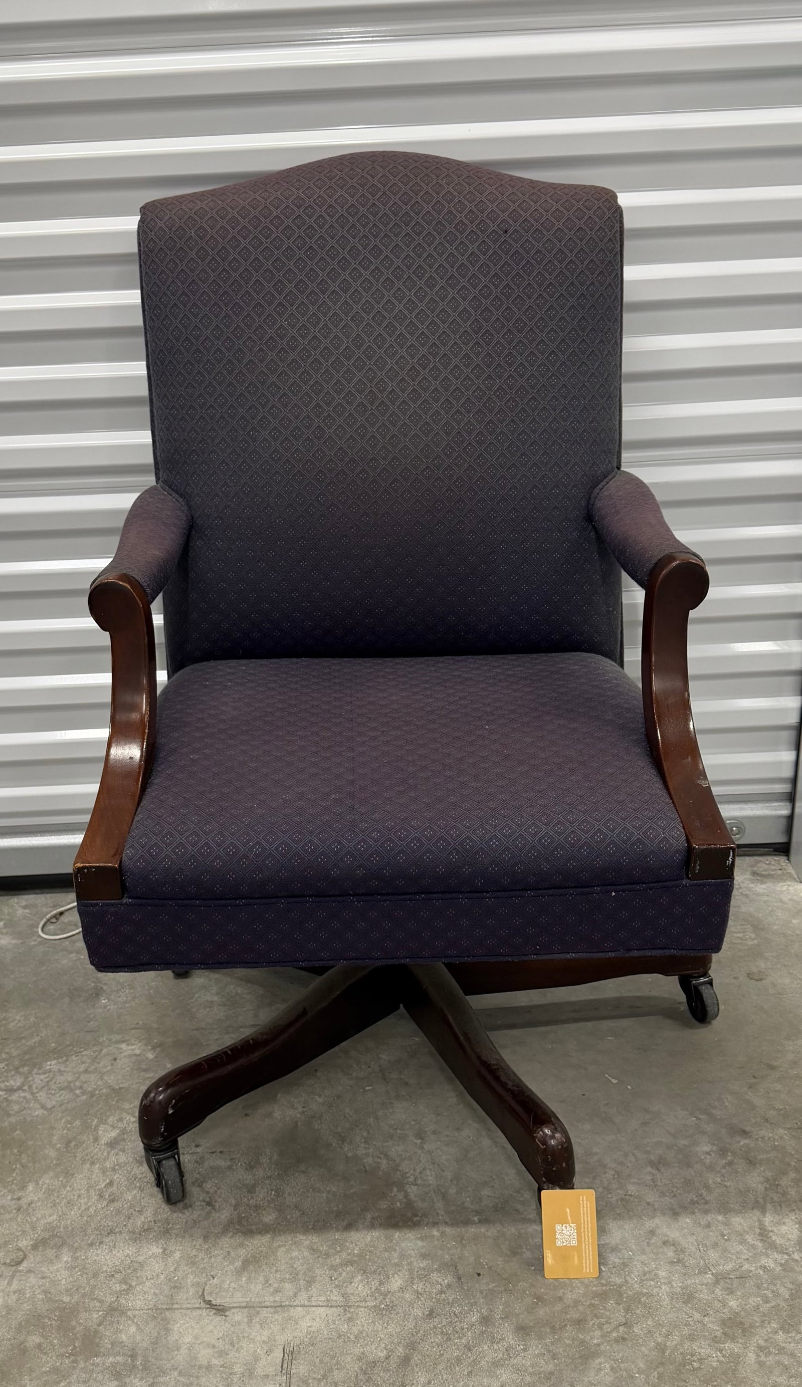 Traditional Style Upholstered Swivel Office Chair - 2
