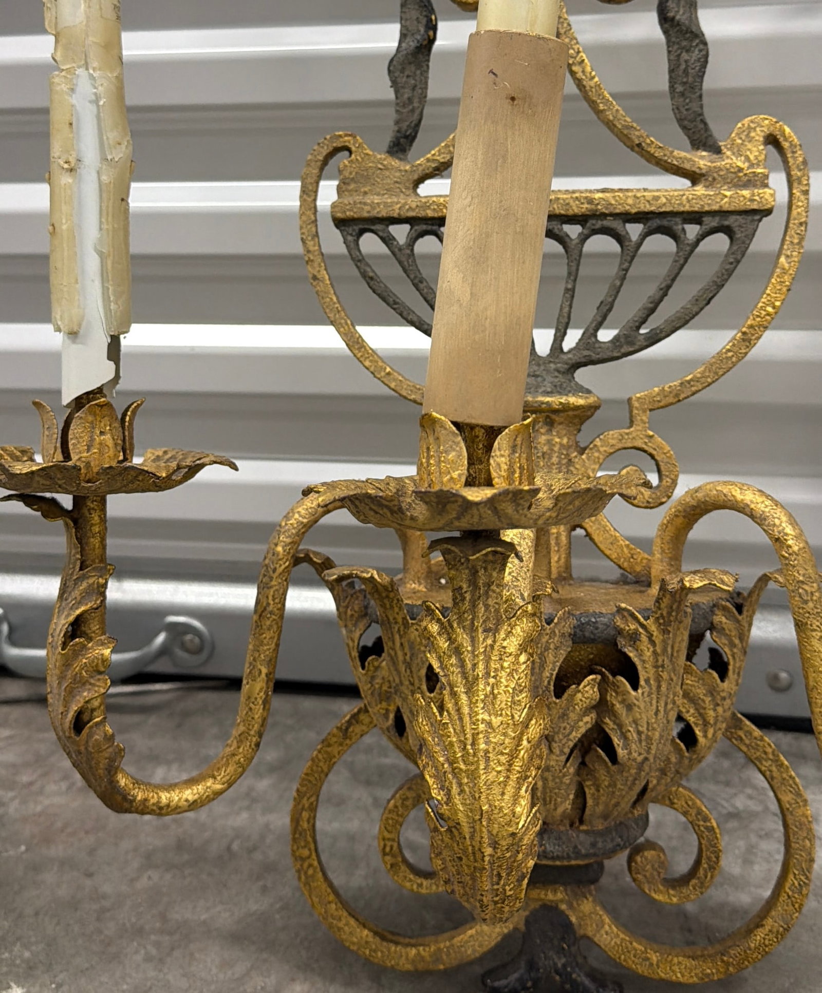 Gilt Metal Wall Sconce - 2