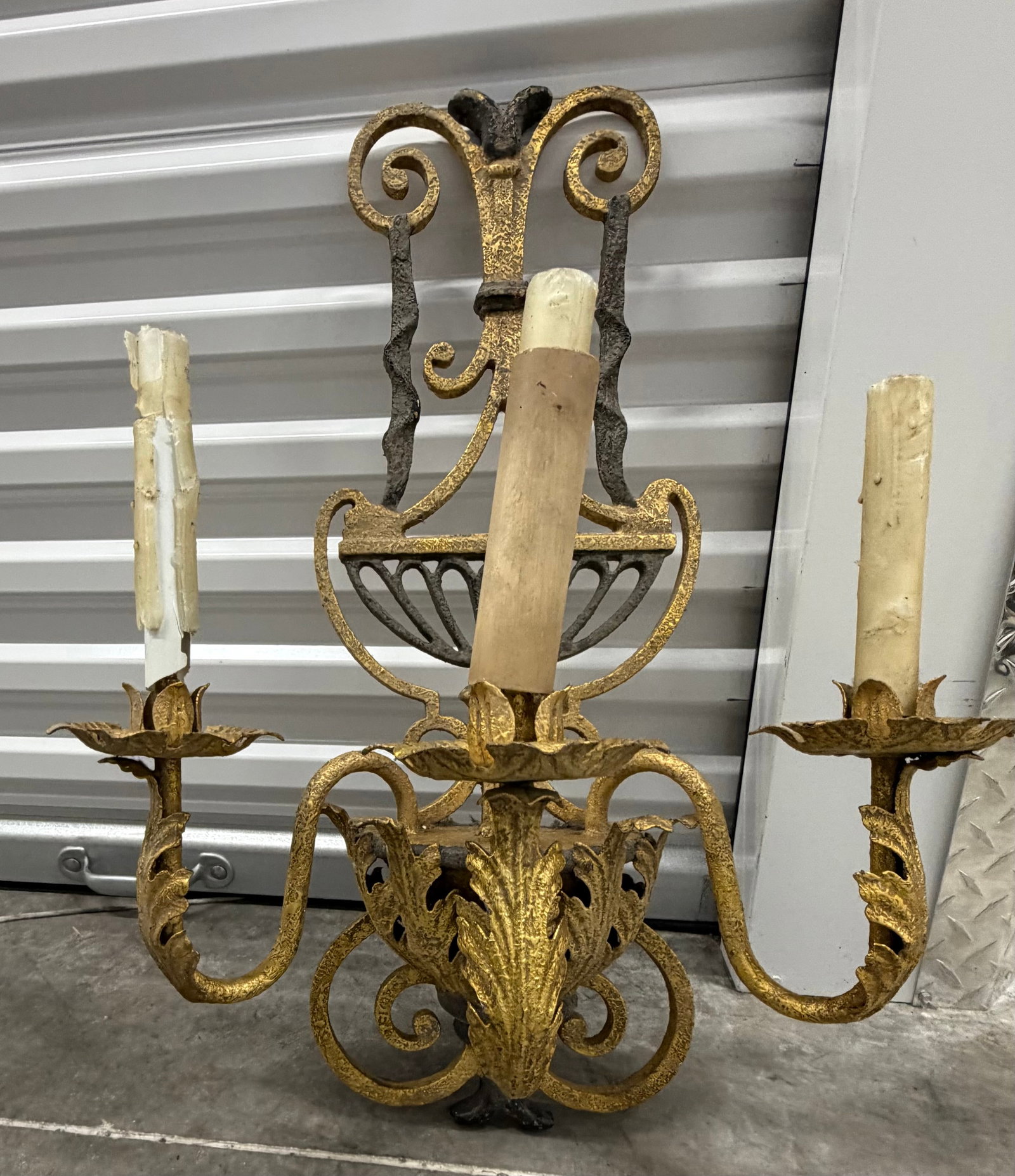 Gilt Metal Wall Sconce - 3