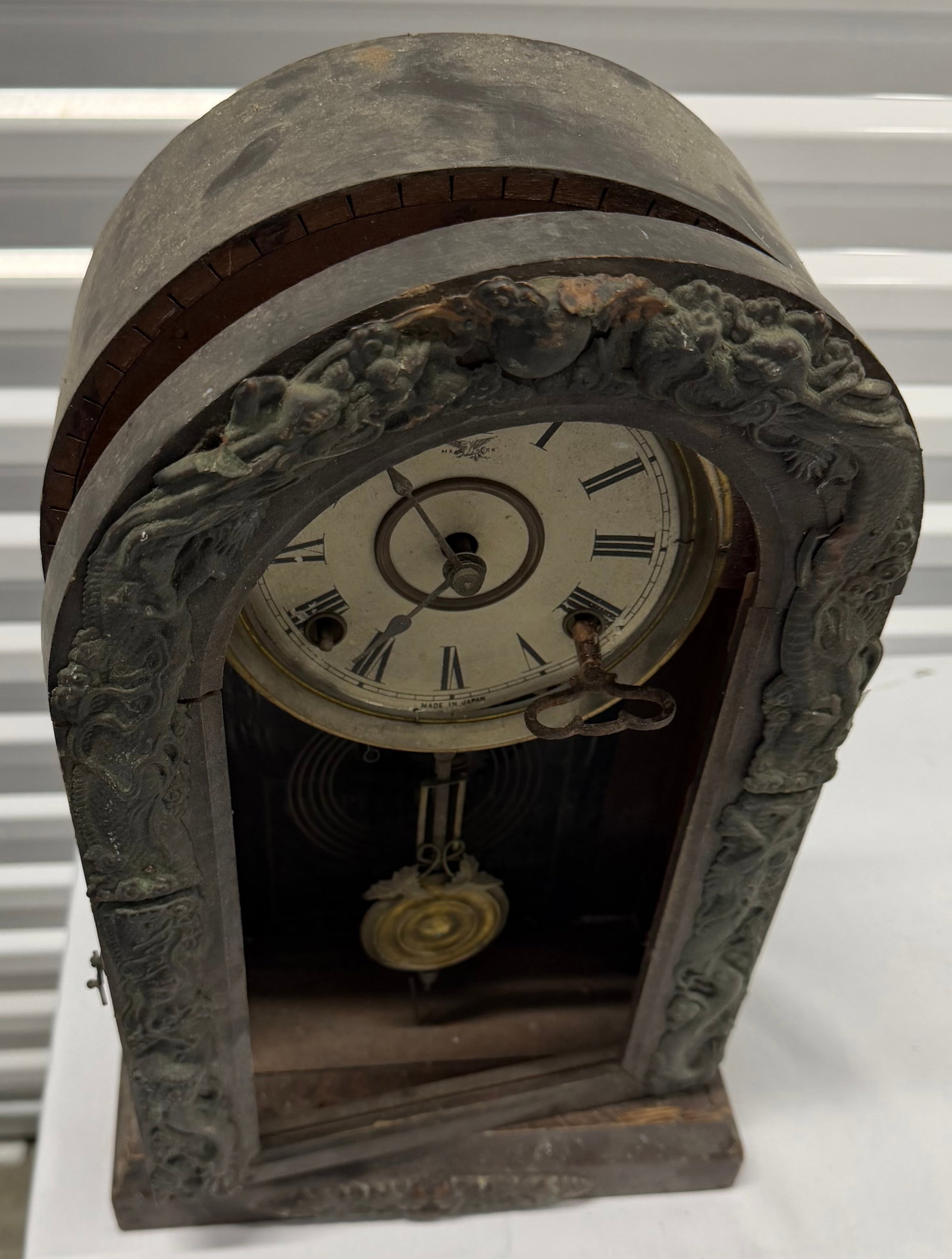 Antique Japanese â€œAichken Clockmakers Unionâ€ Wall Clock - 2