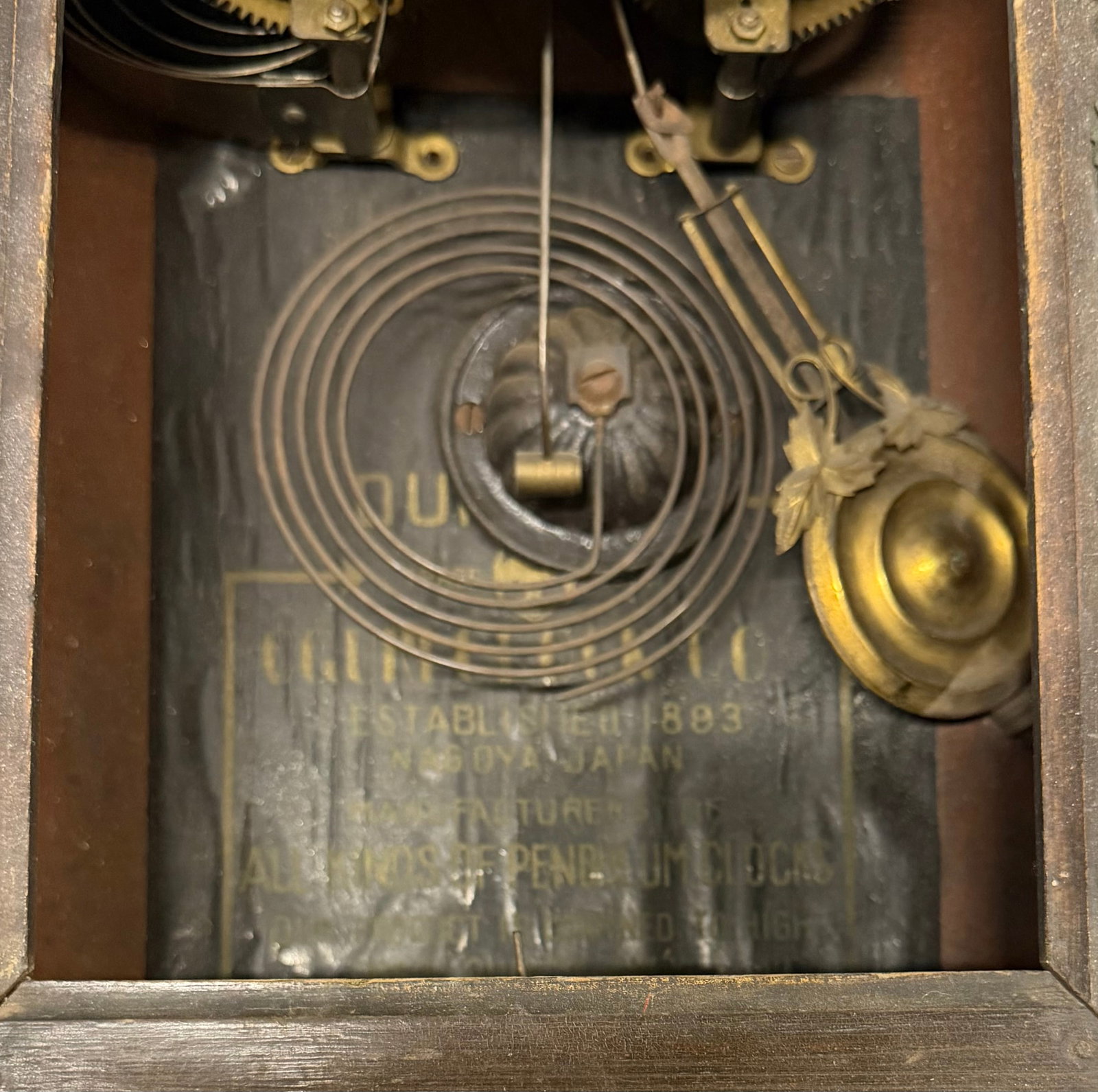 Antique Japanese â€œAichken Clockmakers Unionâ€ Wall Clock - 5