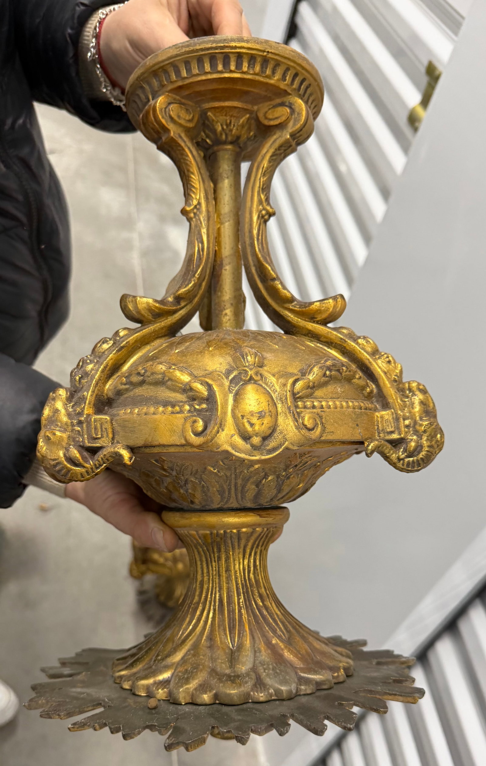Pair of Gilt Bronze Empire Style Chandelier or Sconce Mounts/Elements - 2
