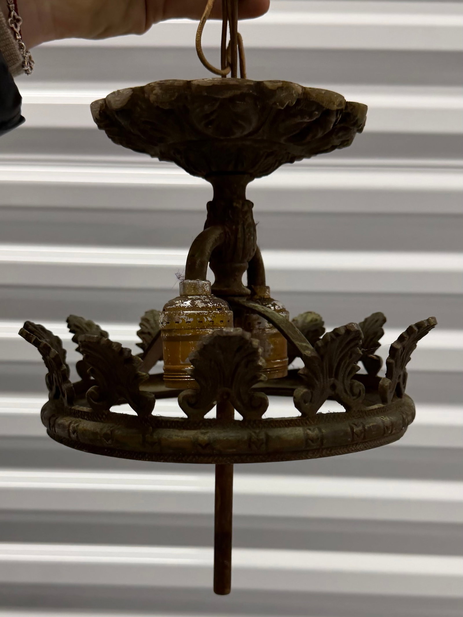Antique Cast Iron and Gilt Chandelier, Early 20th Century - 2