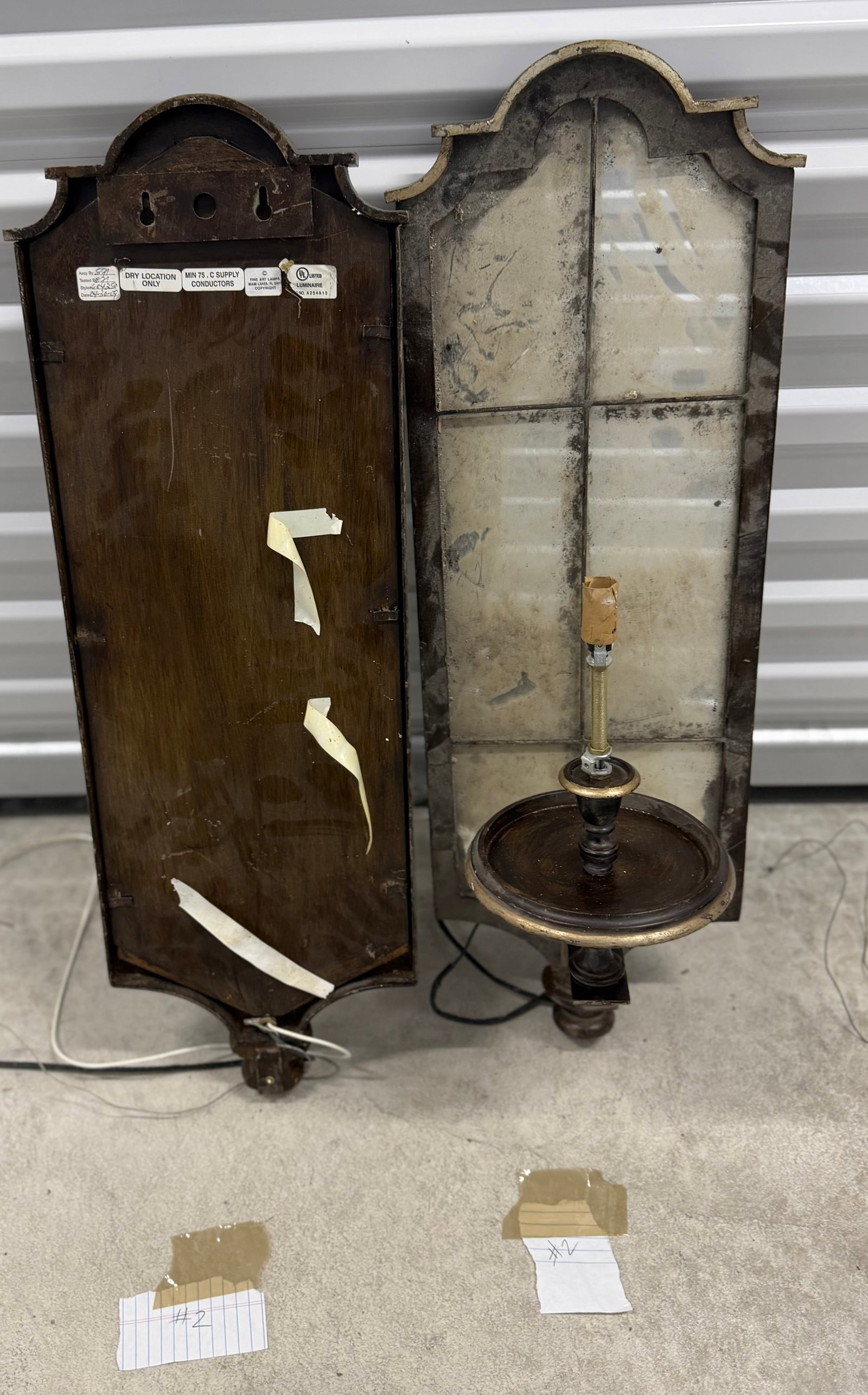 Pair of Ornate Giltwood and Mirrored Sconces #2 - 5