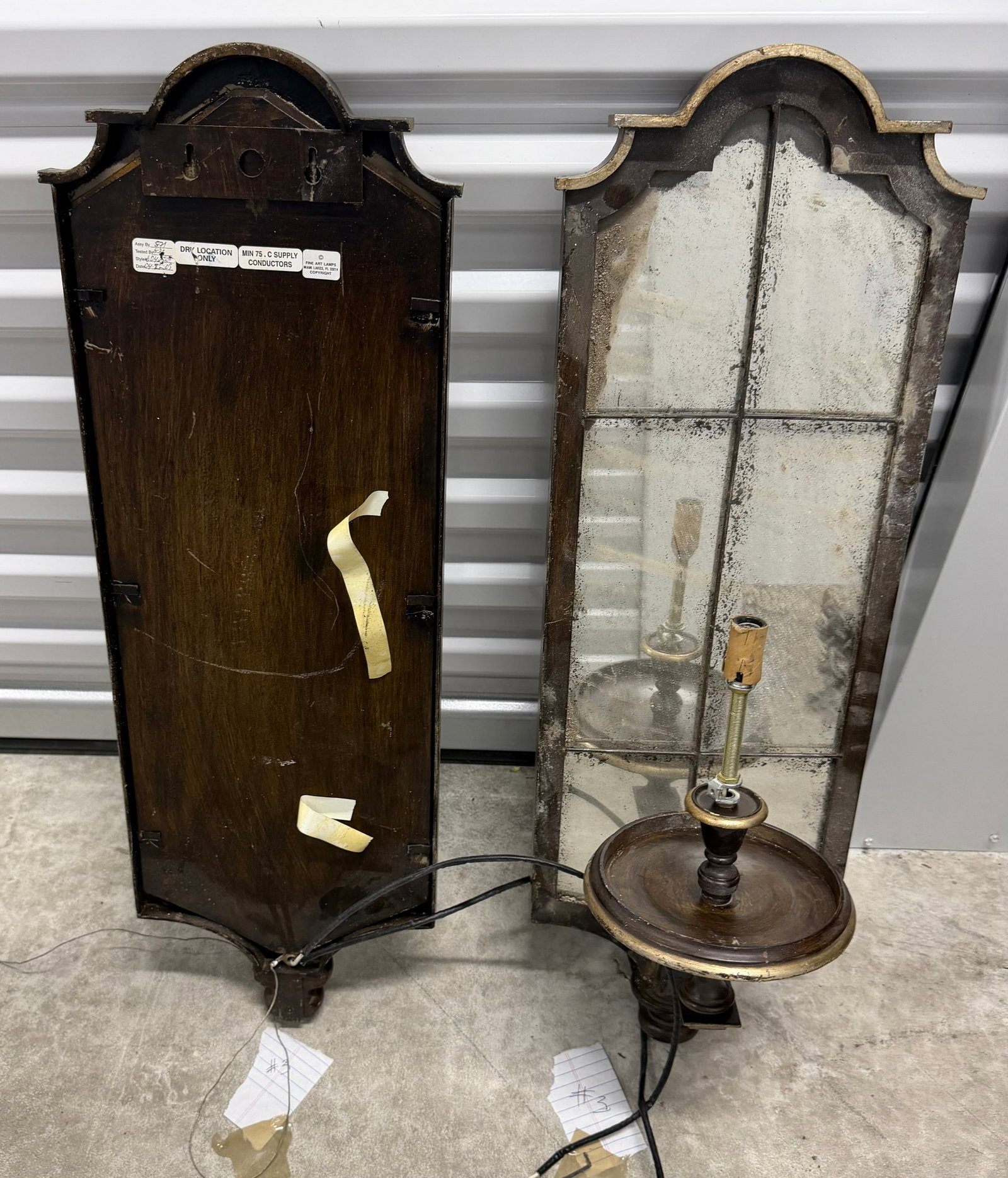 Pair of Ornate Giltwood and Antiqued Mirror Sconces #4 - 3