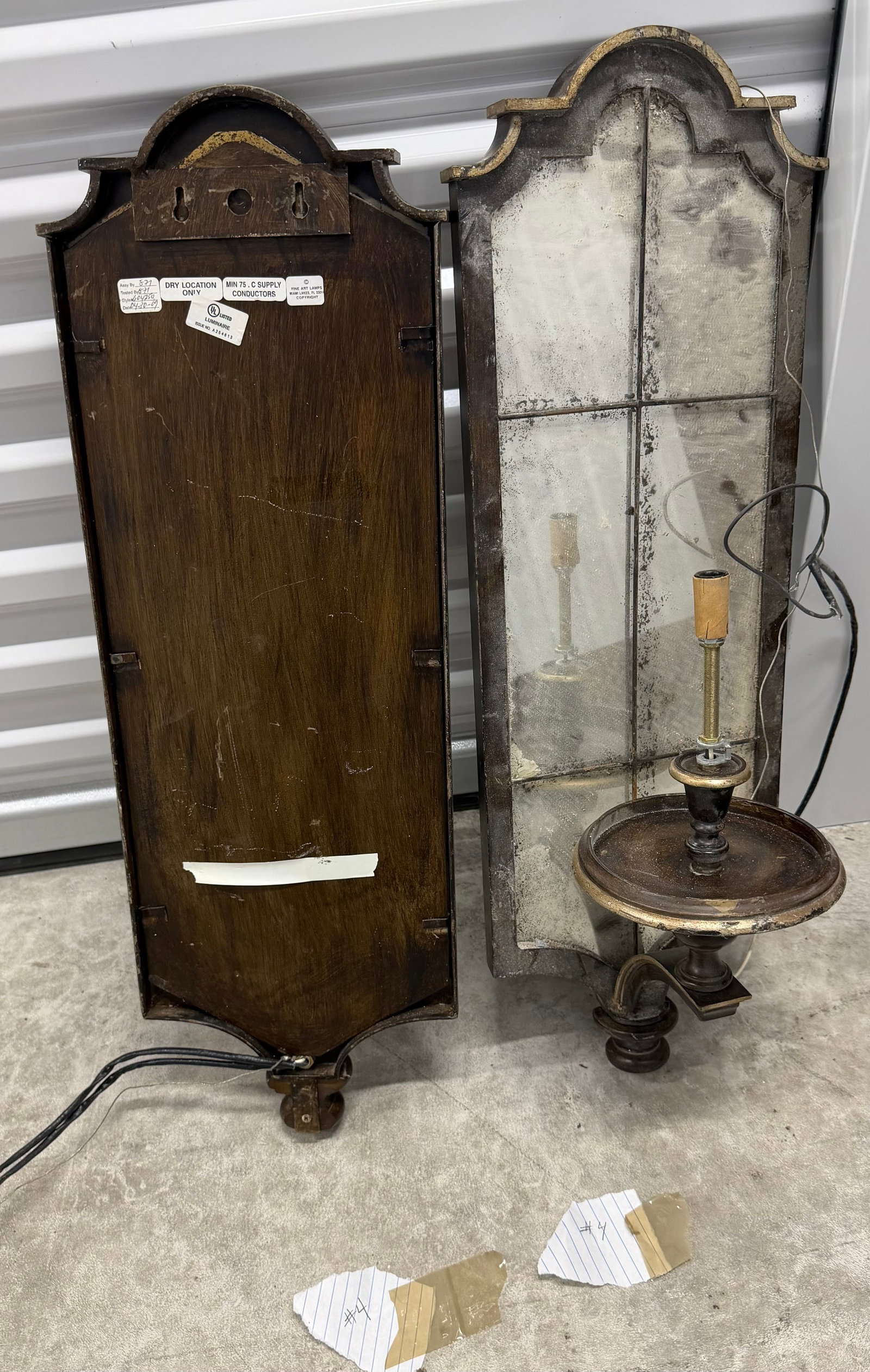 Pair of Ornate Giltwood and Antiqued Mirror Sconces #4 - 6