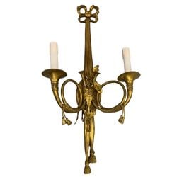 Pair of Louis XVI Style Gilt Bronze Two-Light Wall Sconces (1 of 5)