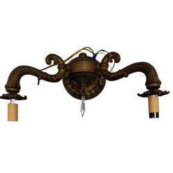 Vintage Rococo Style Two-Light Sconce with Crystal Finial (1 of 1)