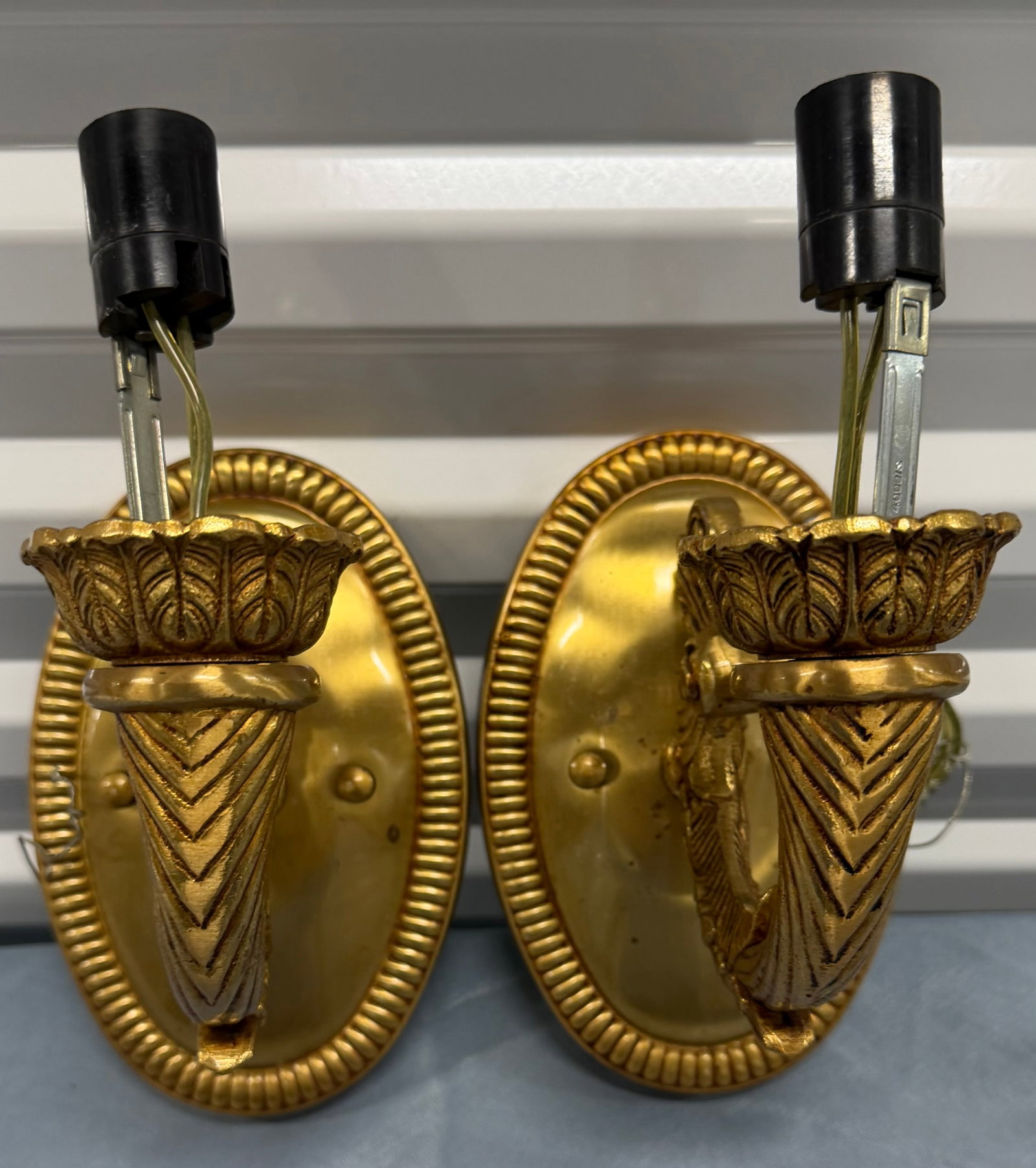 Pair of Gilt Bronze Empire Style Sconces - 3