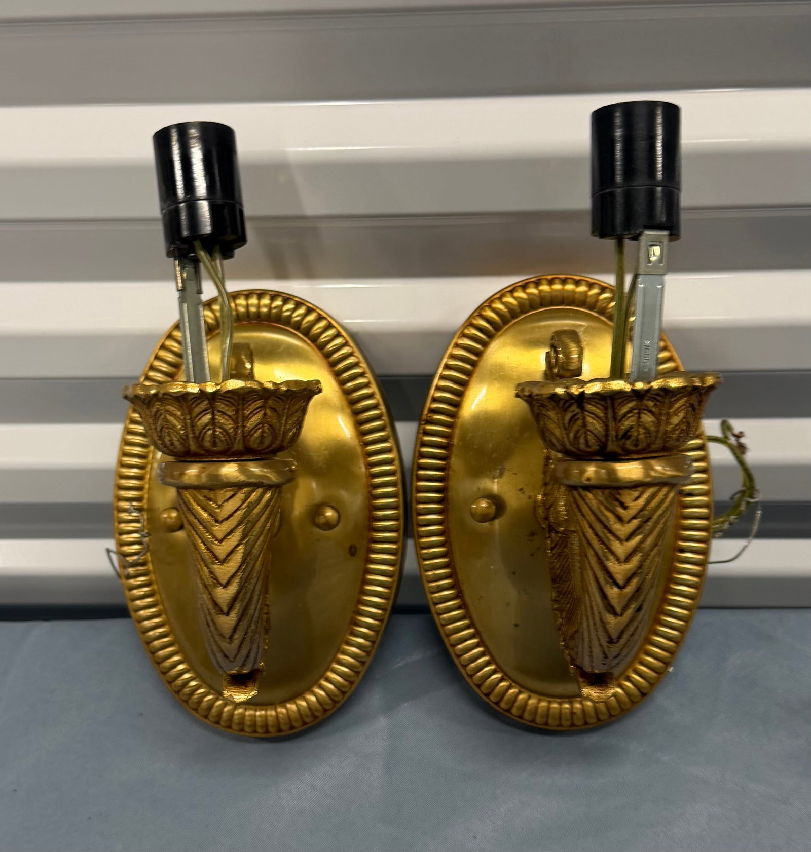 Pair of Gilt Bronze Empire Style Sconces - 4