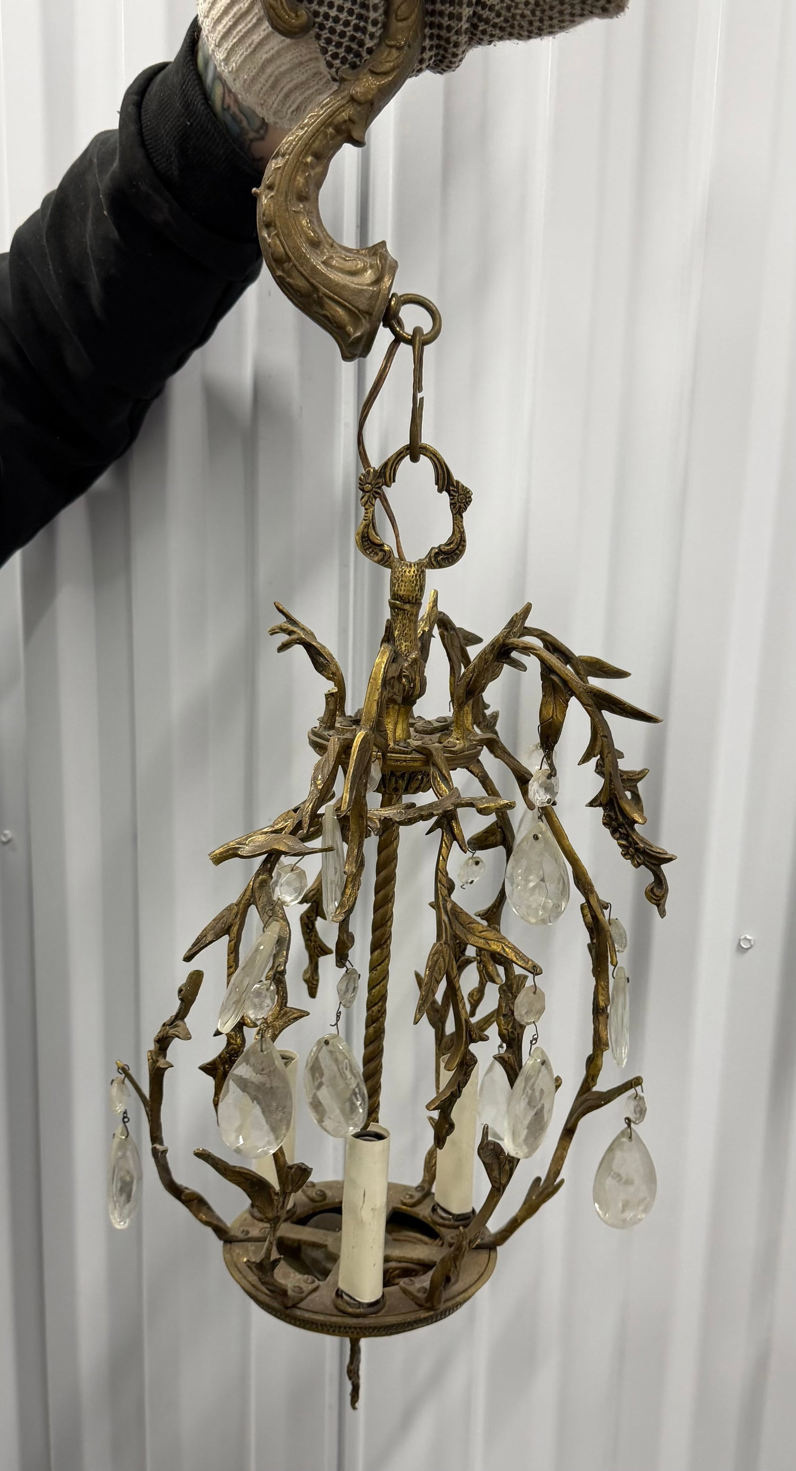 Gilt Bronze and Crystal Chandelier, possibly Italian, Mid-20th Century - 2