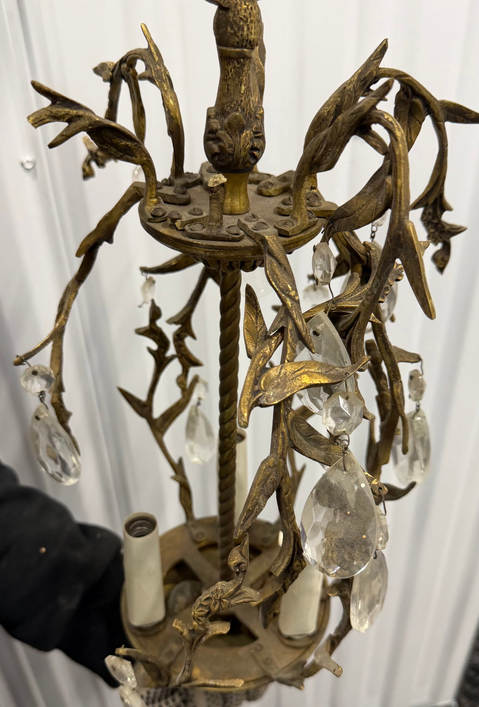 Gilt Bronze and Crystal Chandelier, possibly Italian, Mid-20th Century - 3