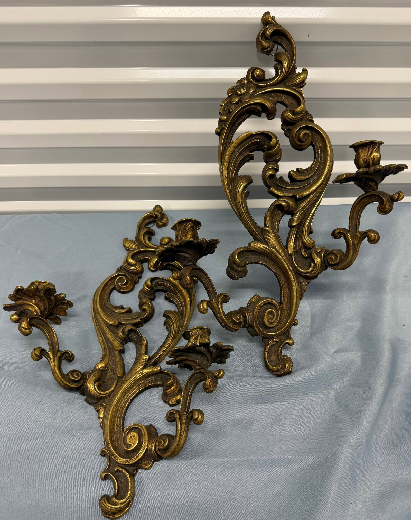 Pair of Rococo Revival Gilt Bronze Sconces - 2
